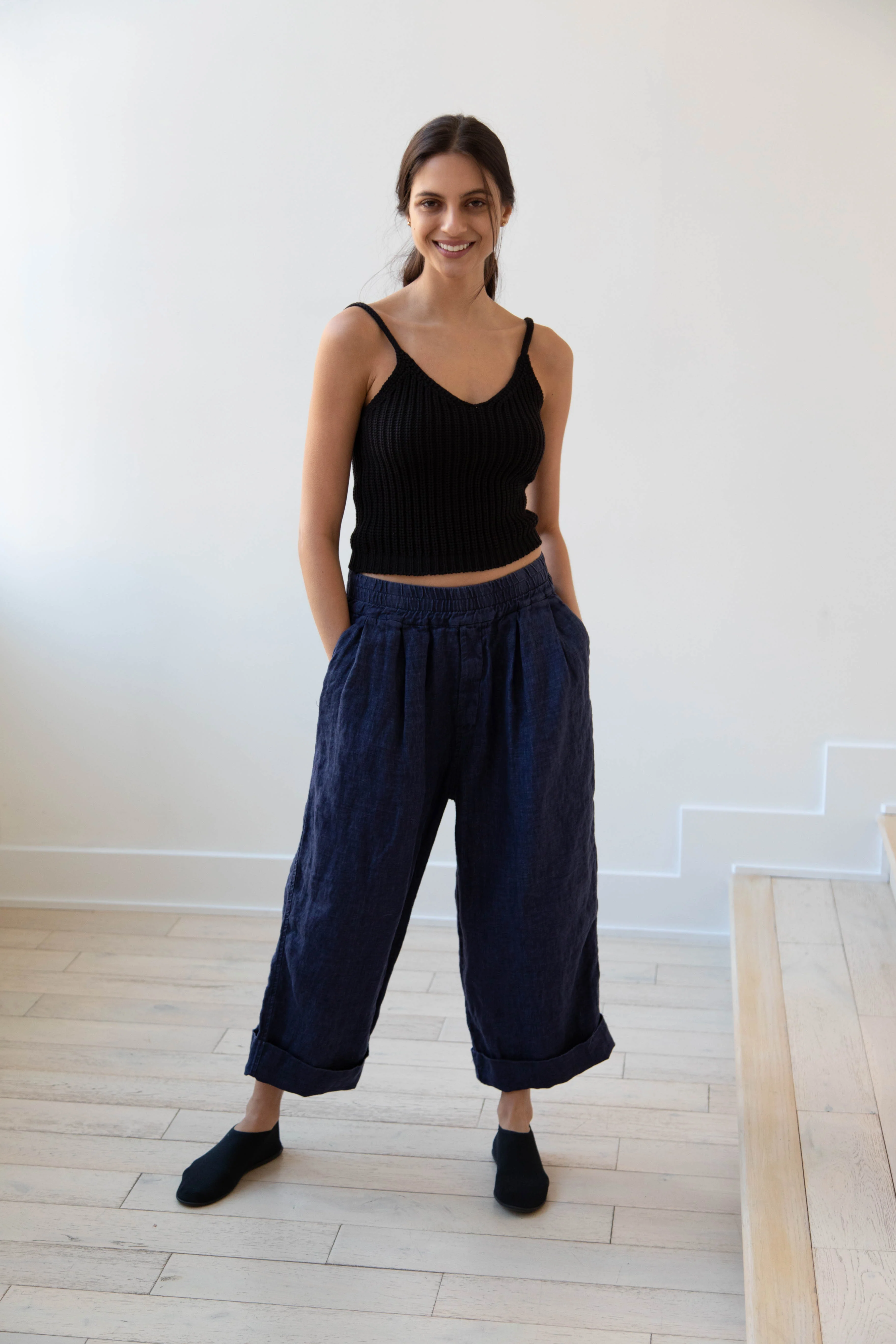 Album di Famiglia | Linen Bragoni in Navy - Image 4