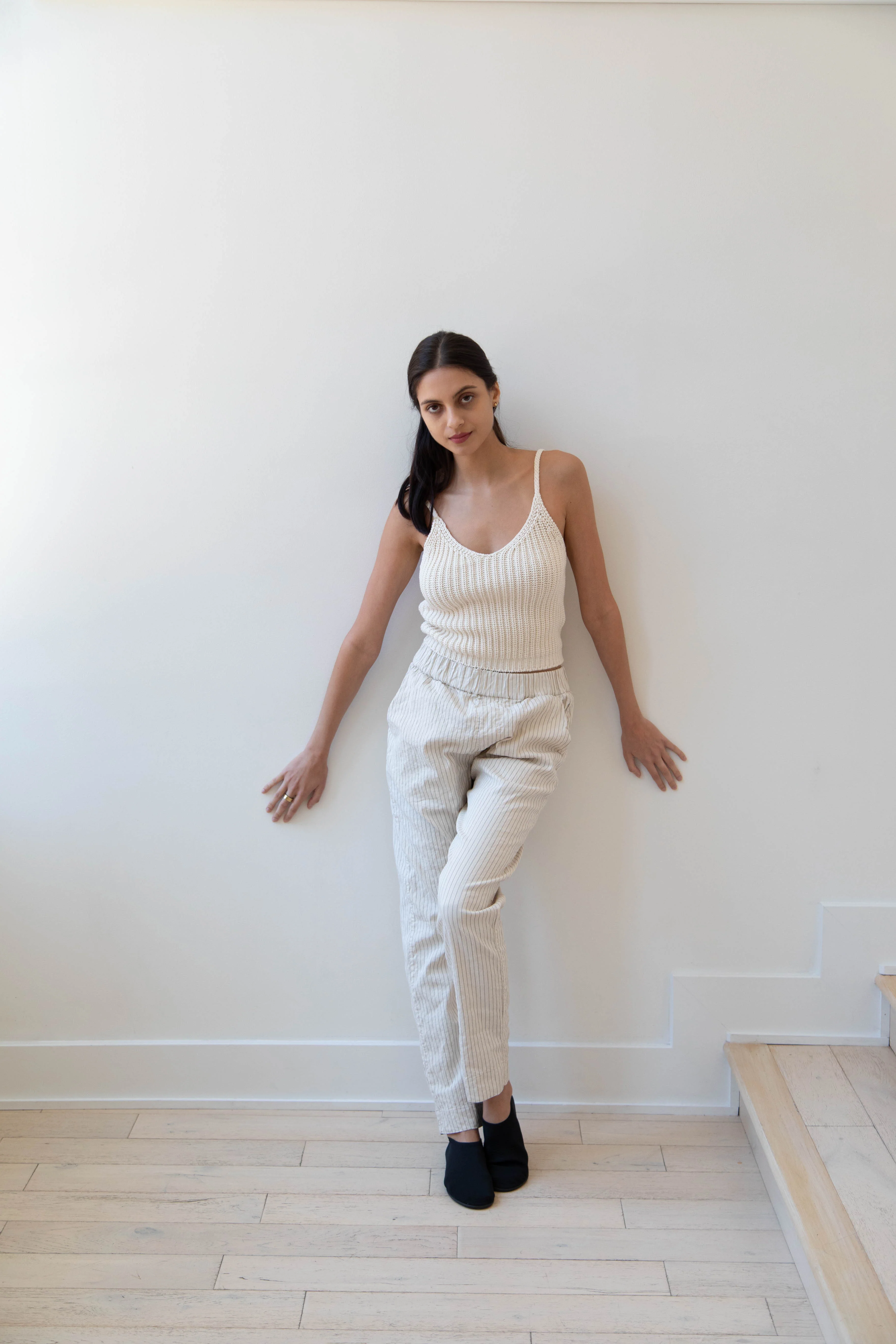 Album di Famiglia | Pinstripe Slim Trousers in Natural - Image 17