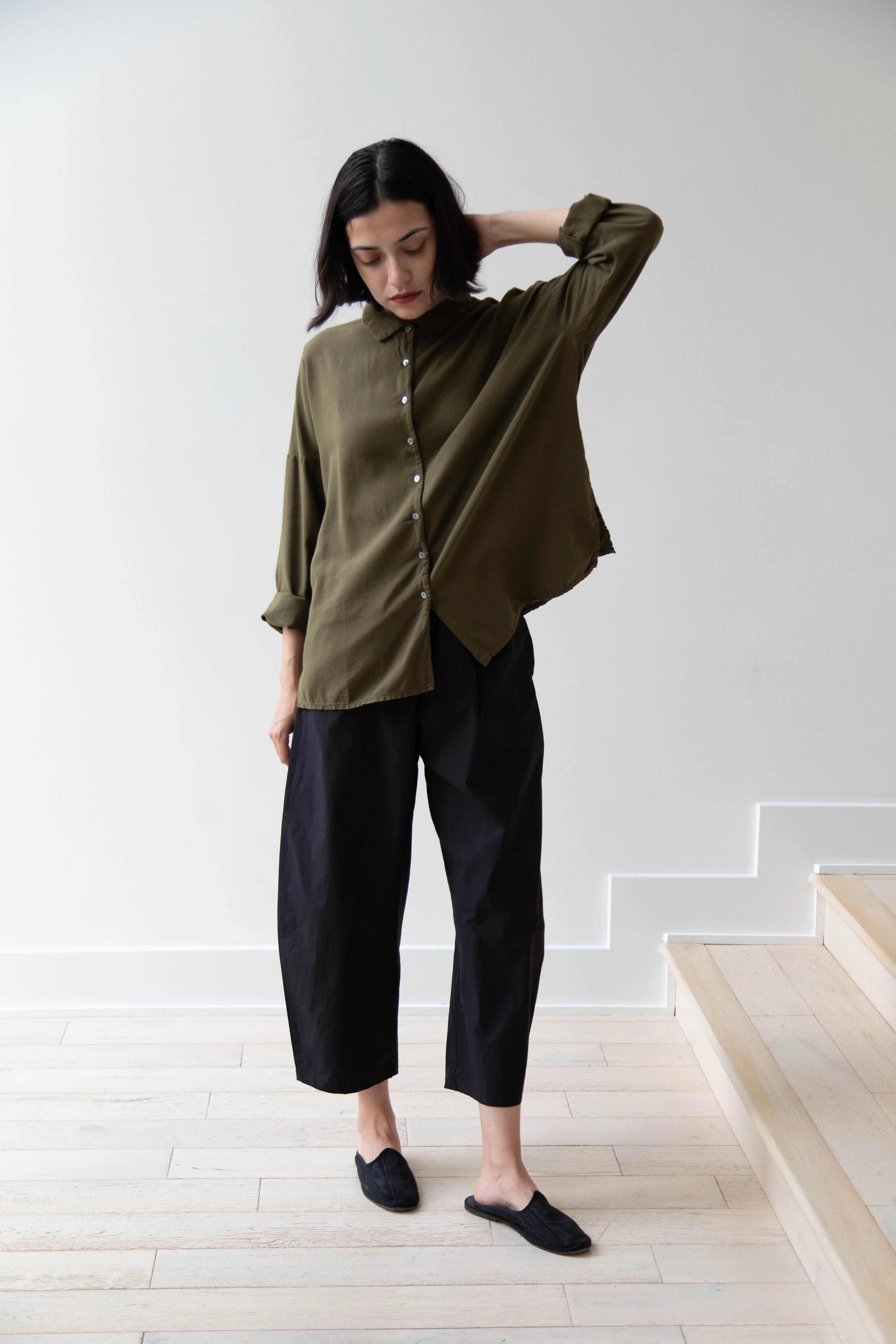 Album di Famiglia | Short Collar Shirt in TVC Olive - Image 10