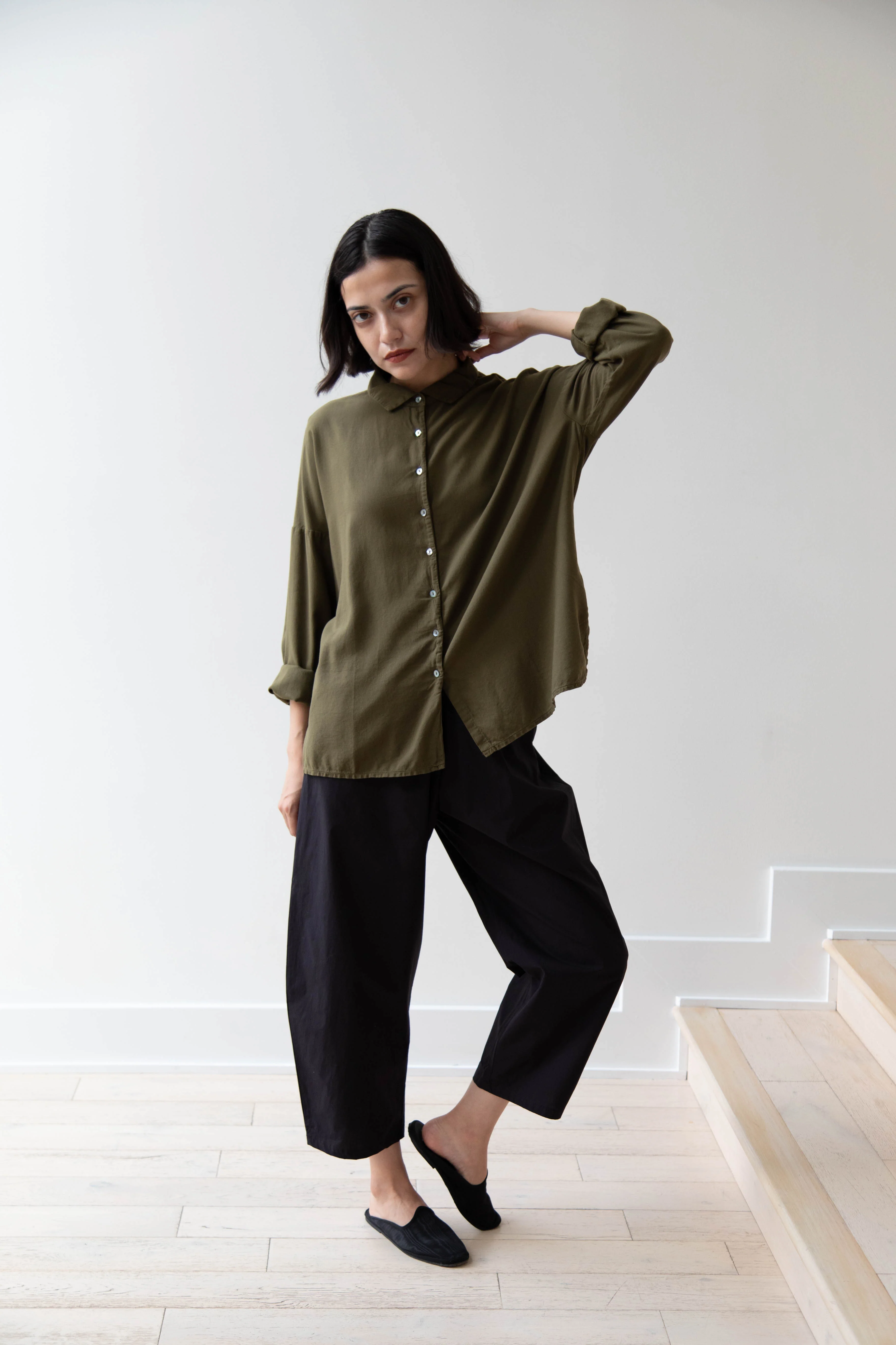 Album di Famiglia | Short Collar Shirt in TVC Olive - Image 29