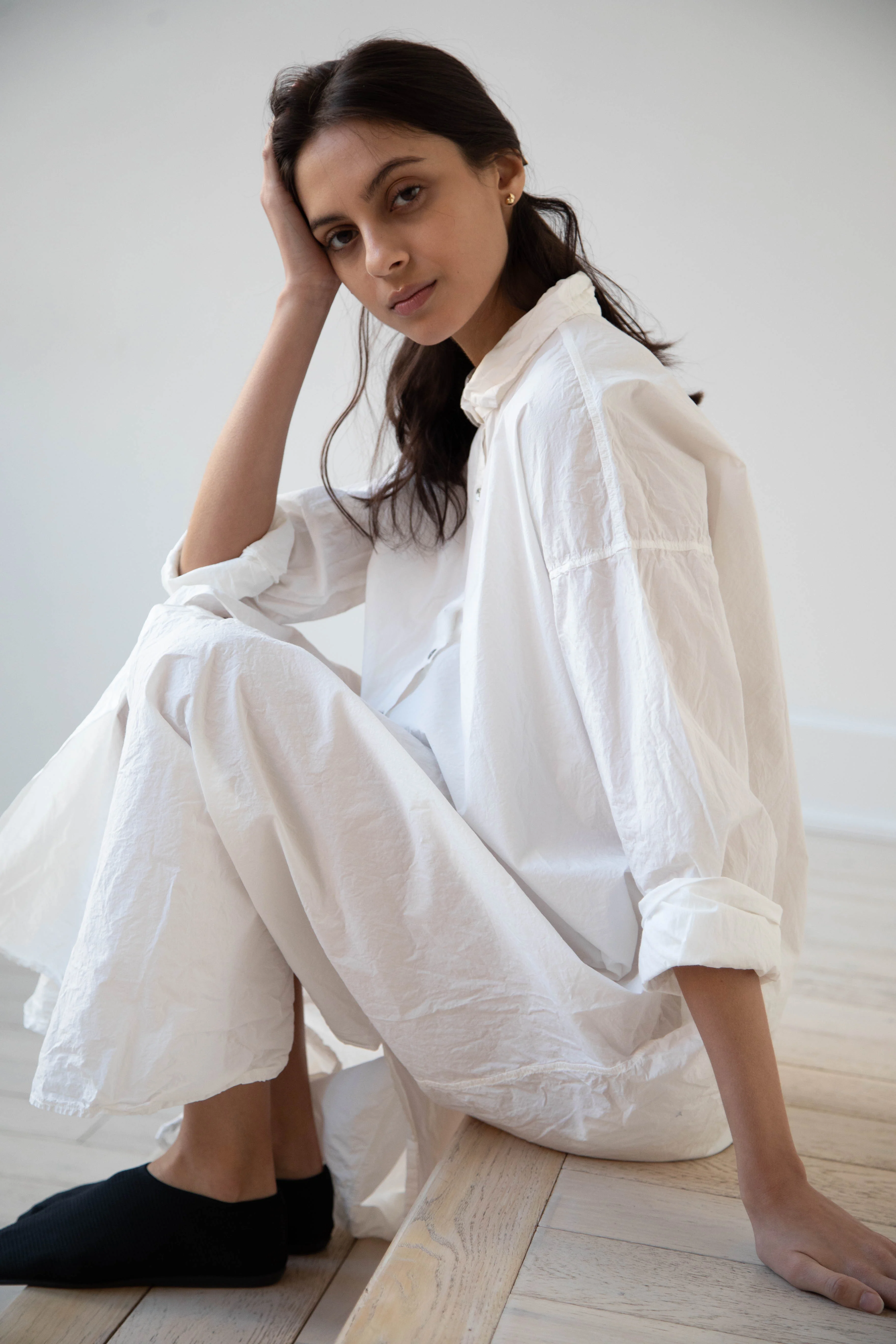 Album di Famiglia | TC Cotton Long Shirt Dress in Milk White - Image 17