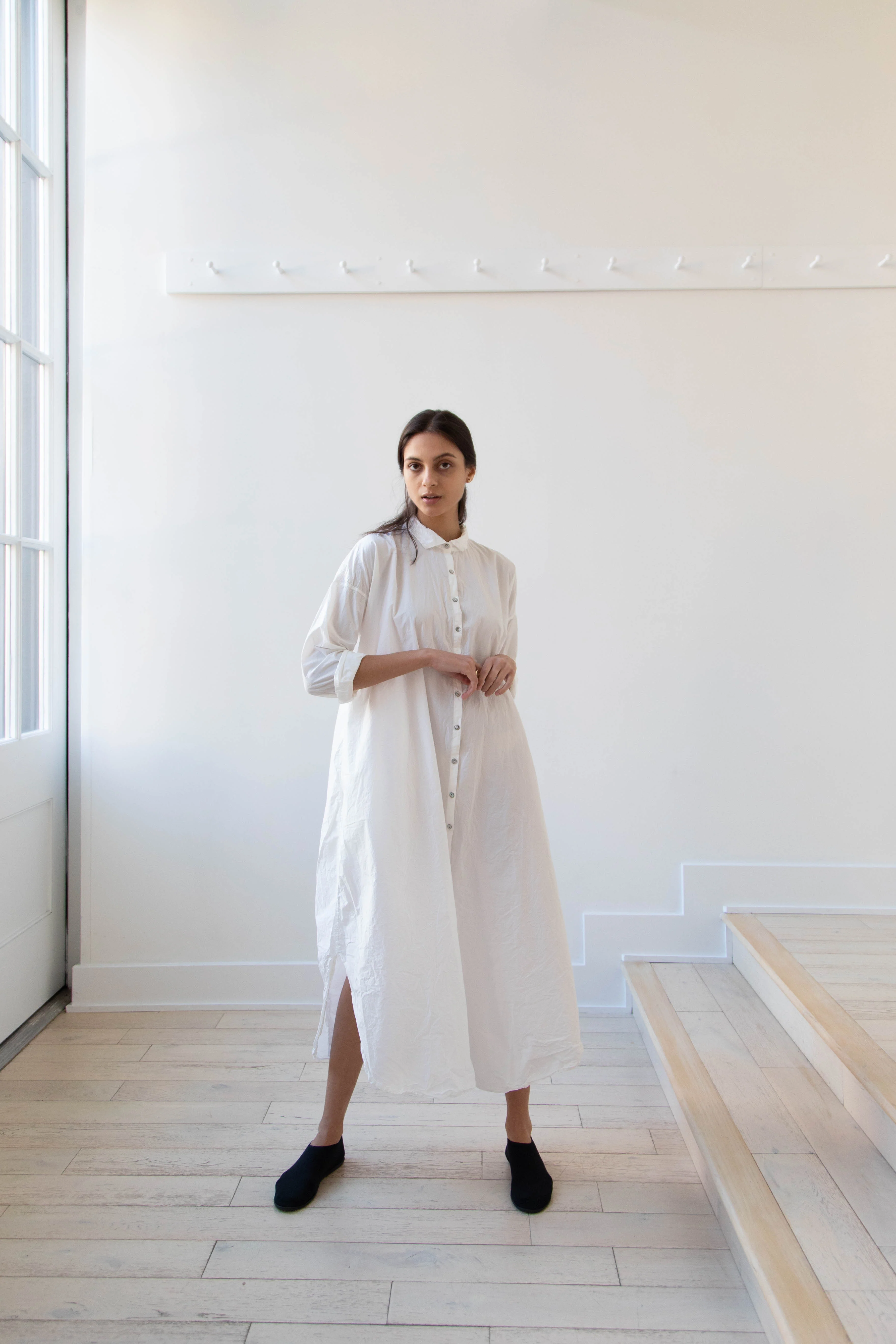 Album di Famiglia | TC Cotton Long Shirt Dress in Milk White - Image 18