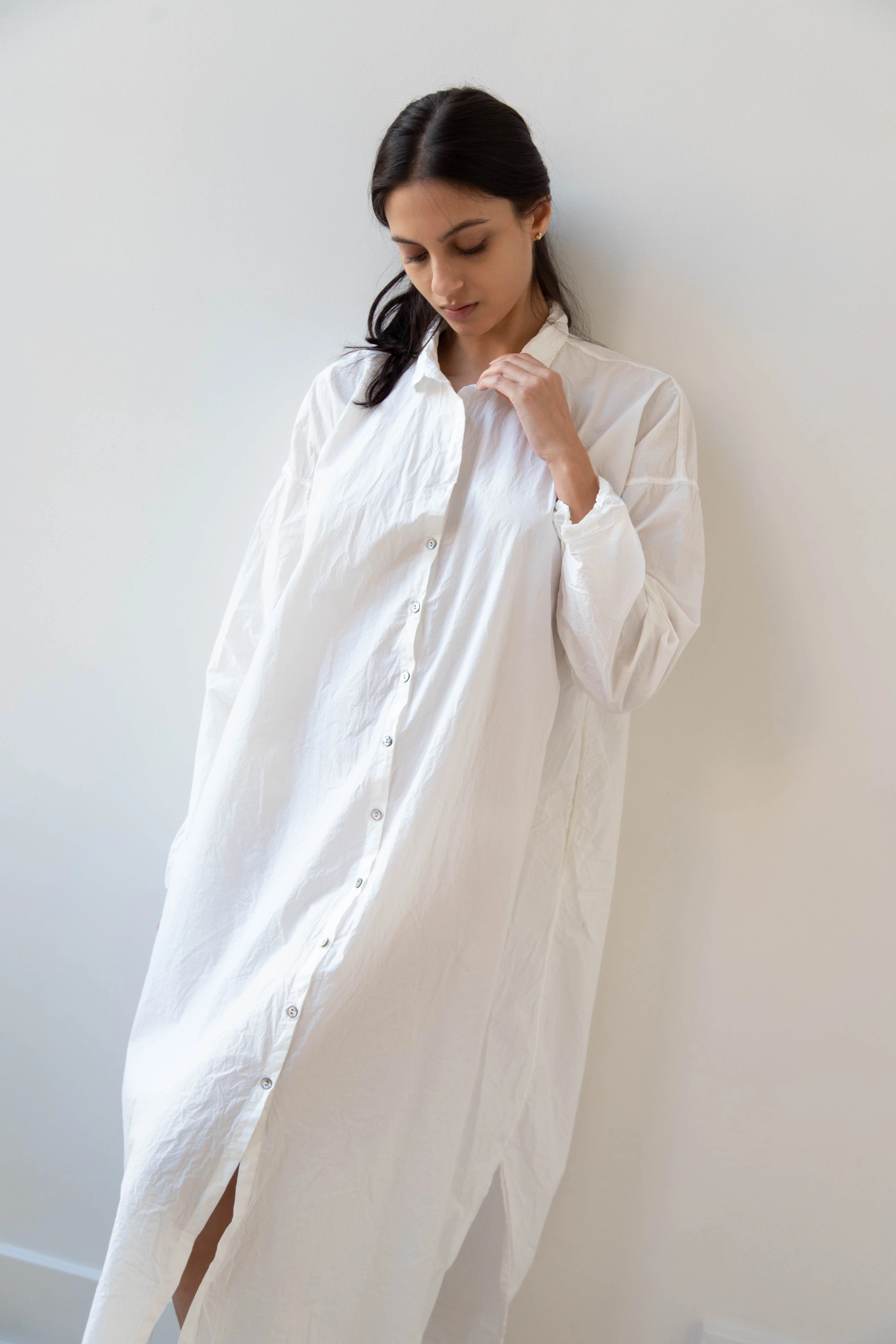 Album di Famiglia | TC Cotton Long Shirt Dress in Milk White - Image 22