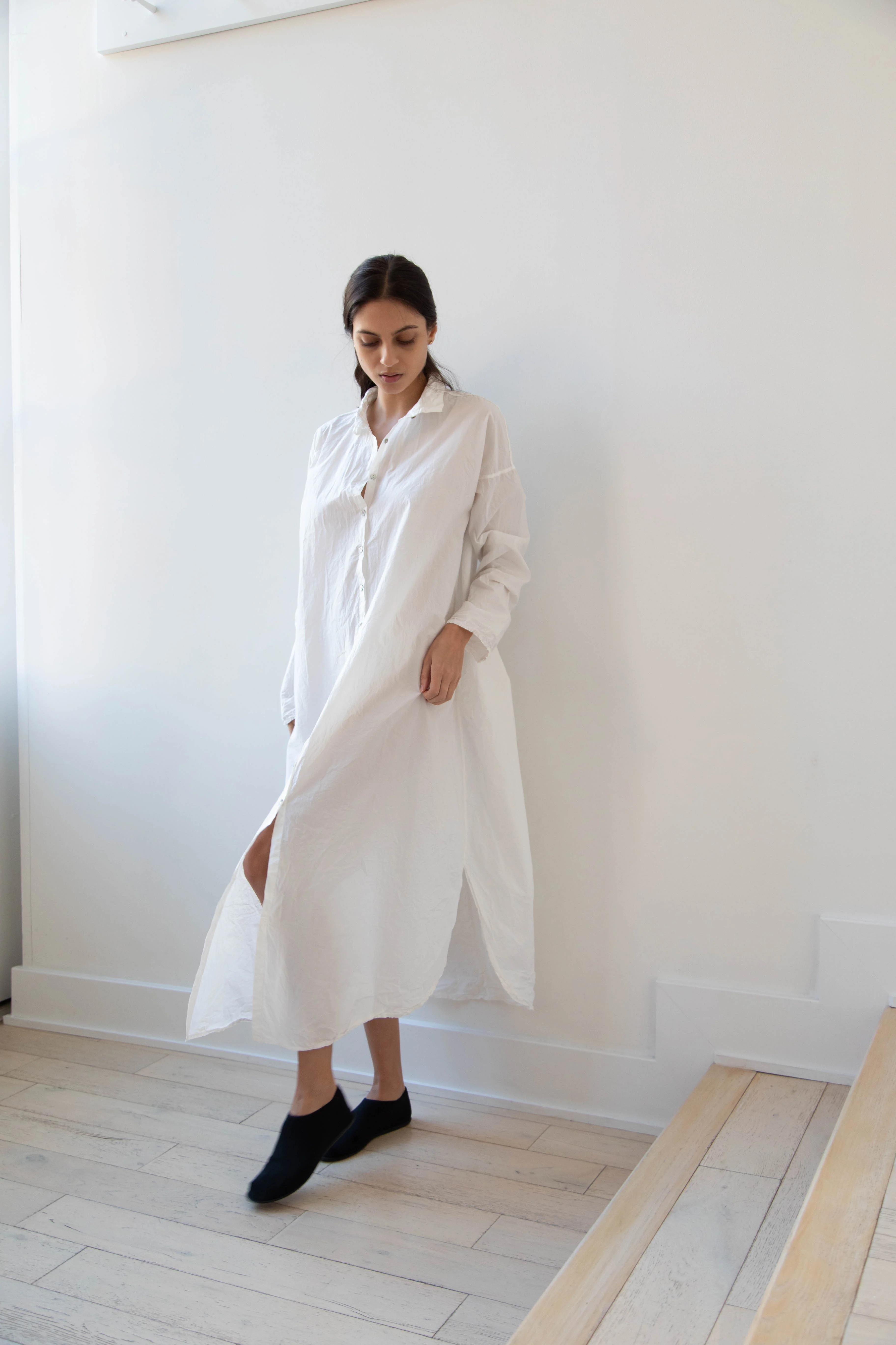 Album di Famiglia | TC Cotton Long Shirt Dress in Milk White - Image 24