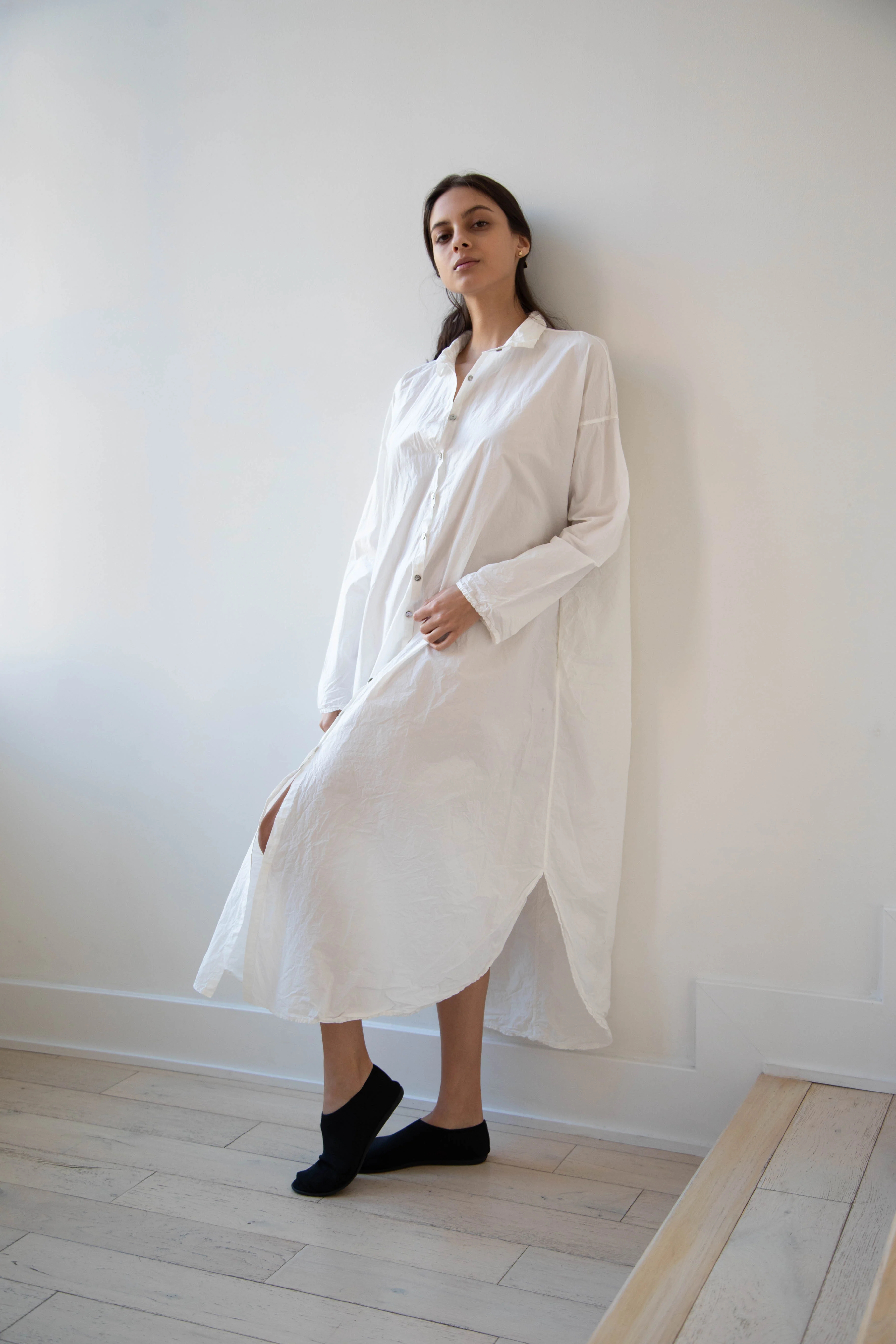 Album di Famiglia | TC Cotton Long Shirt Dress in Milk White - Image 25