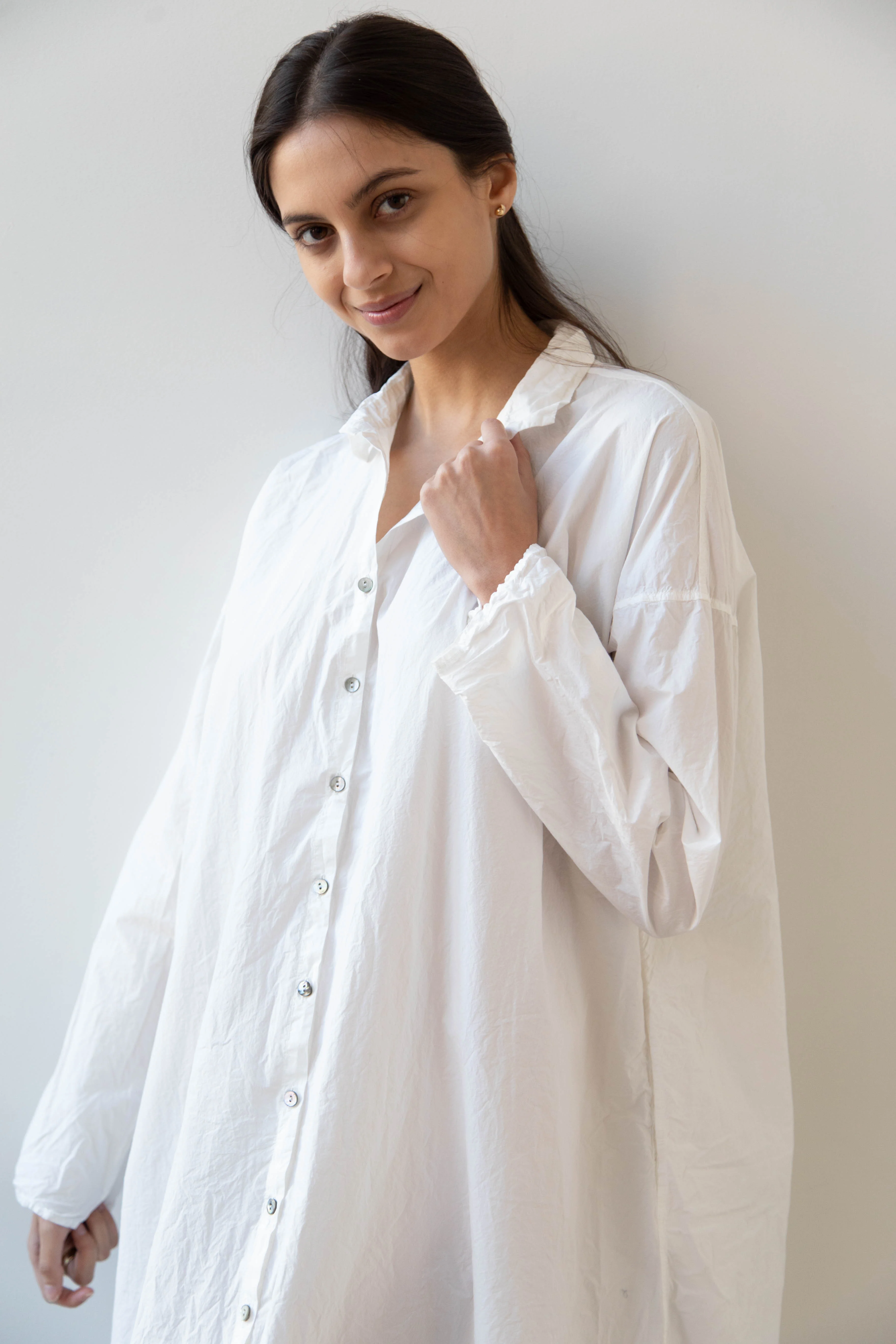 Album di Famiglia | TC Cotton Long Shirt Dress in Milk White - Image 26