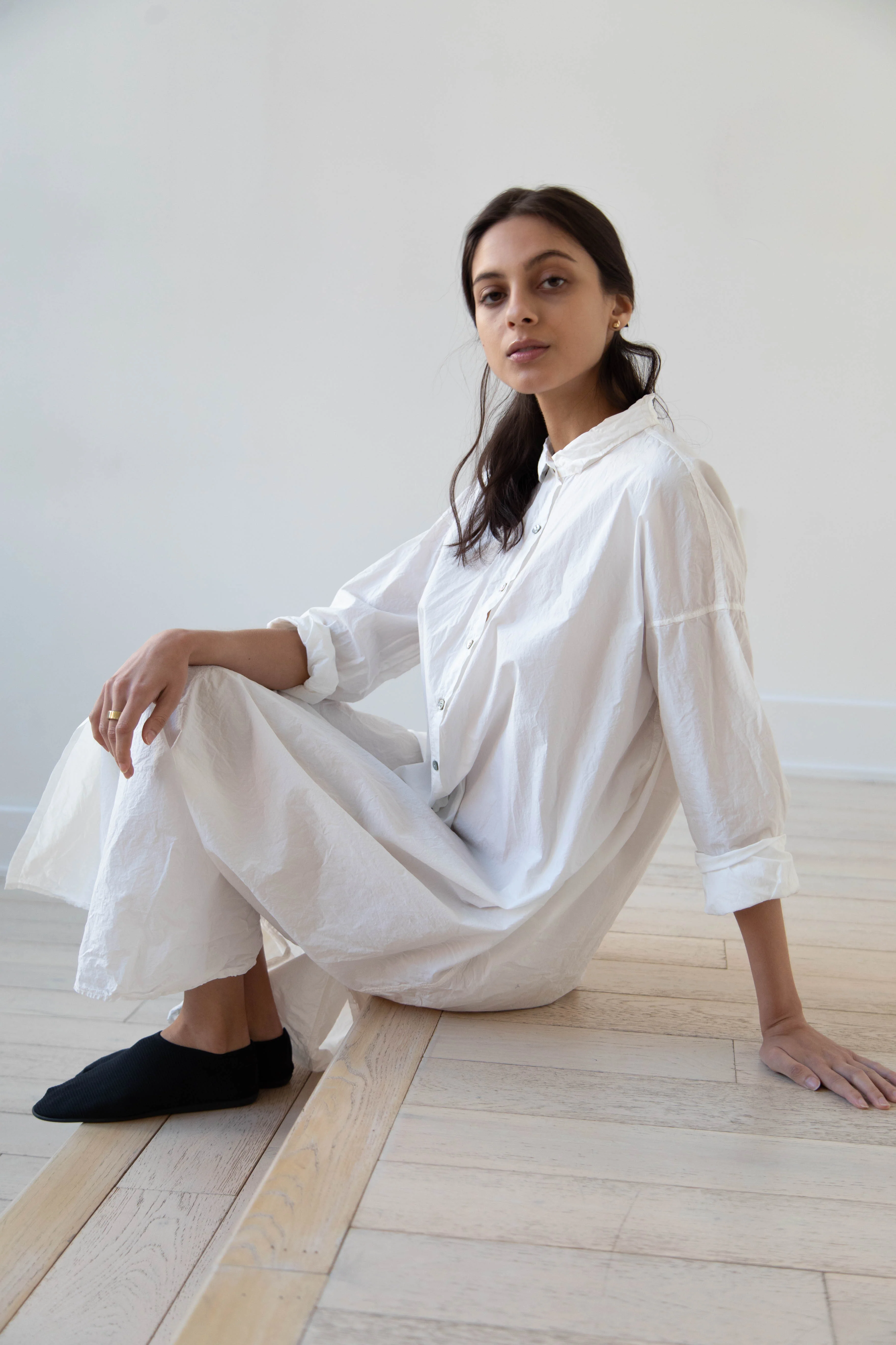 Album di Famiglia | TC Cotton Long Shirt Dress in Milk White - Image 27