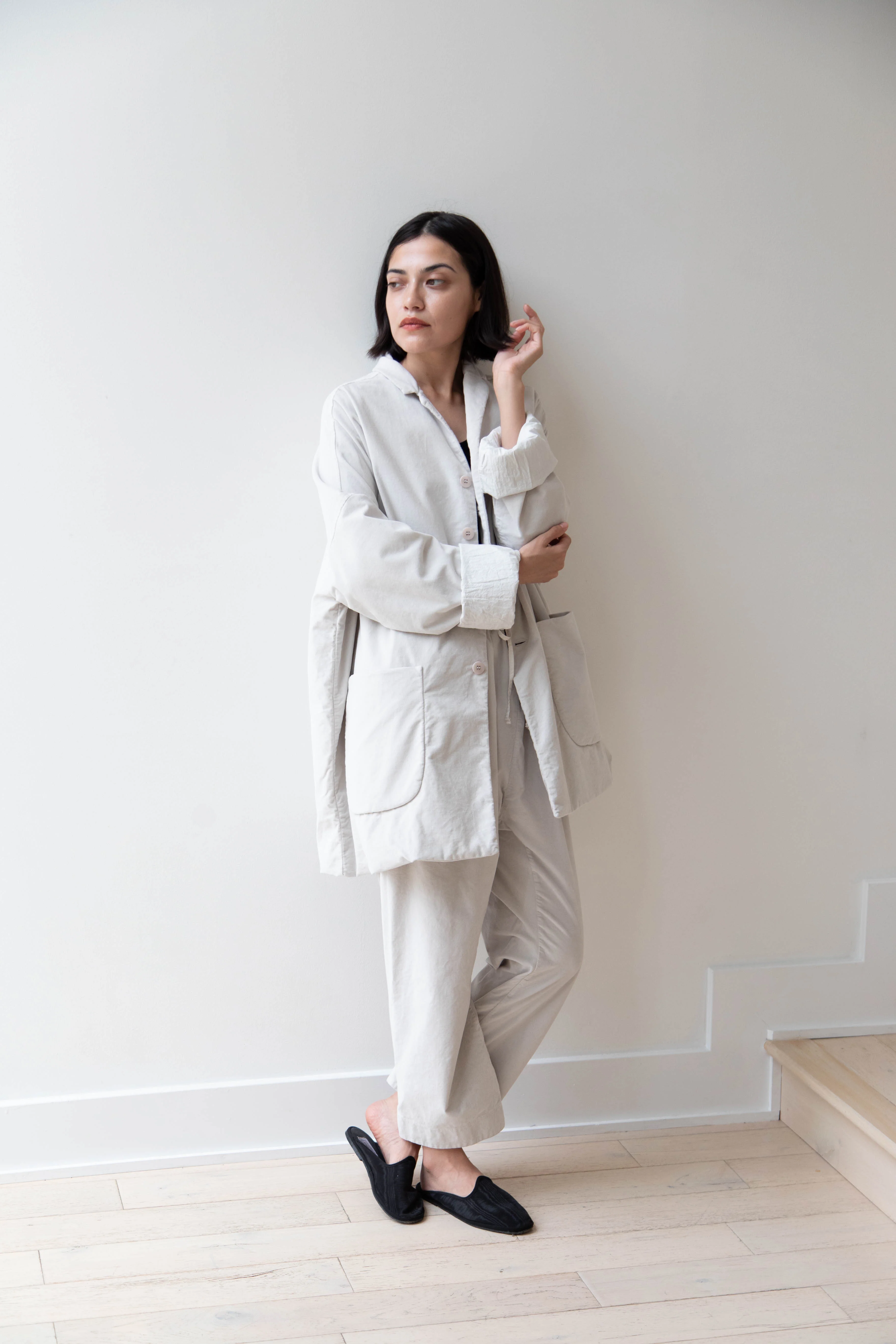 Album di Famiglia | Velvet Big Blazer in Fog - Image 3