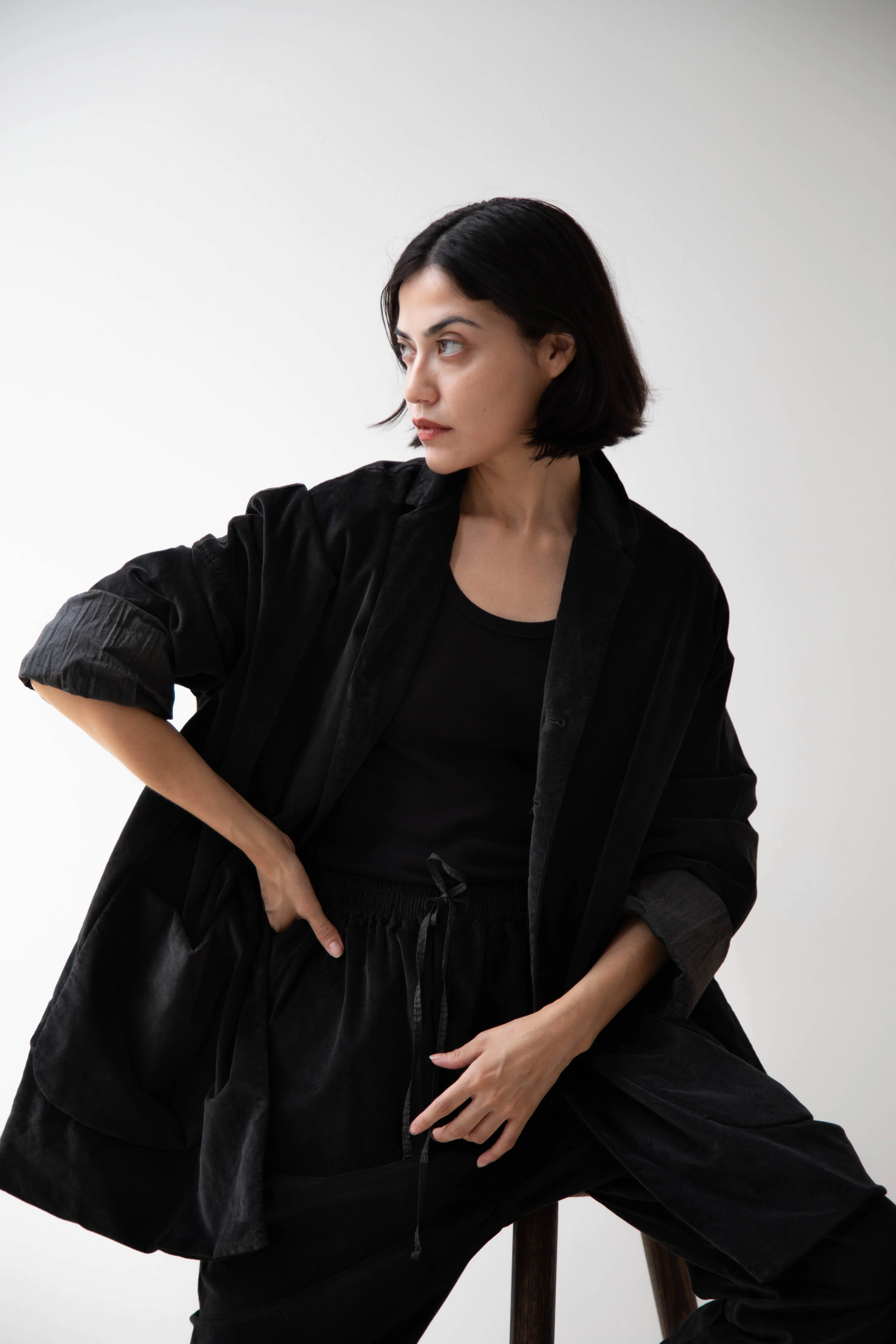 Album di Famiglia | Velvet Big Blazer in Slate - Image 42
