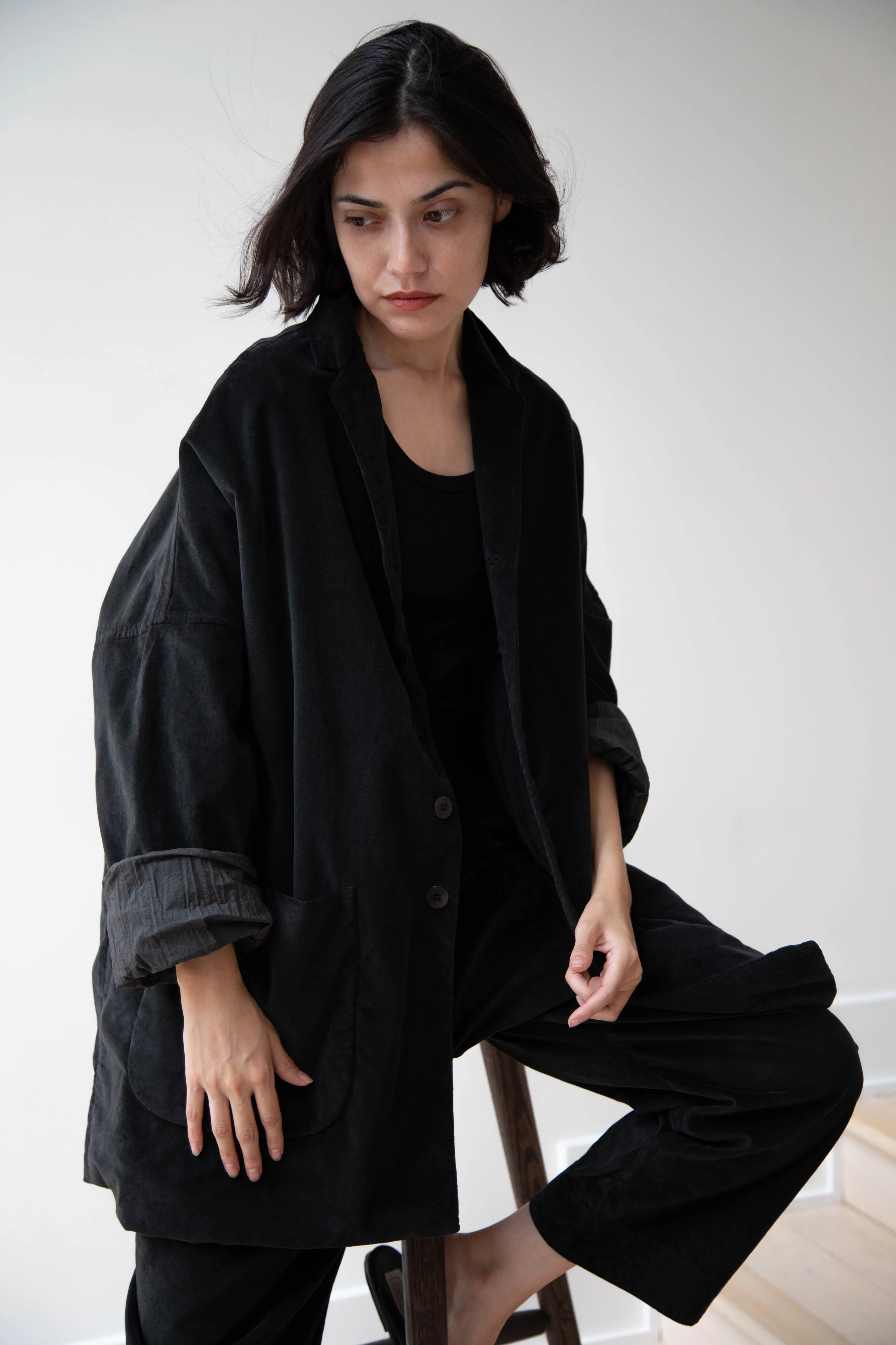 Album di Famiglia | Velvet Big Blazer in Slate - Image 48