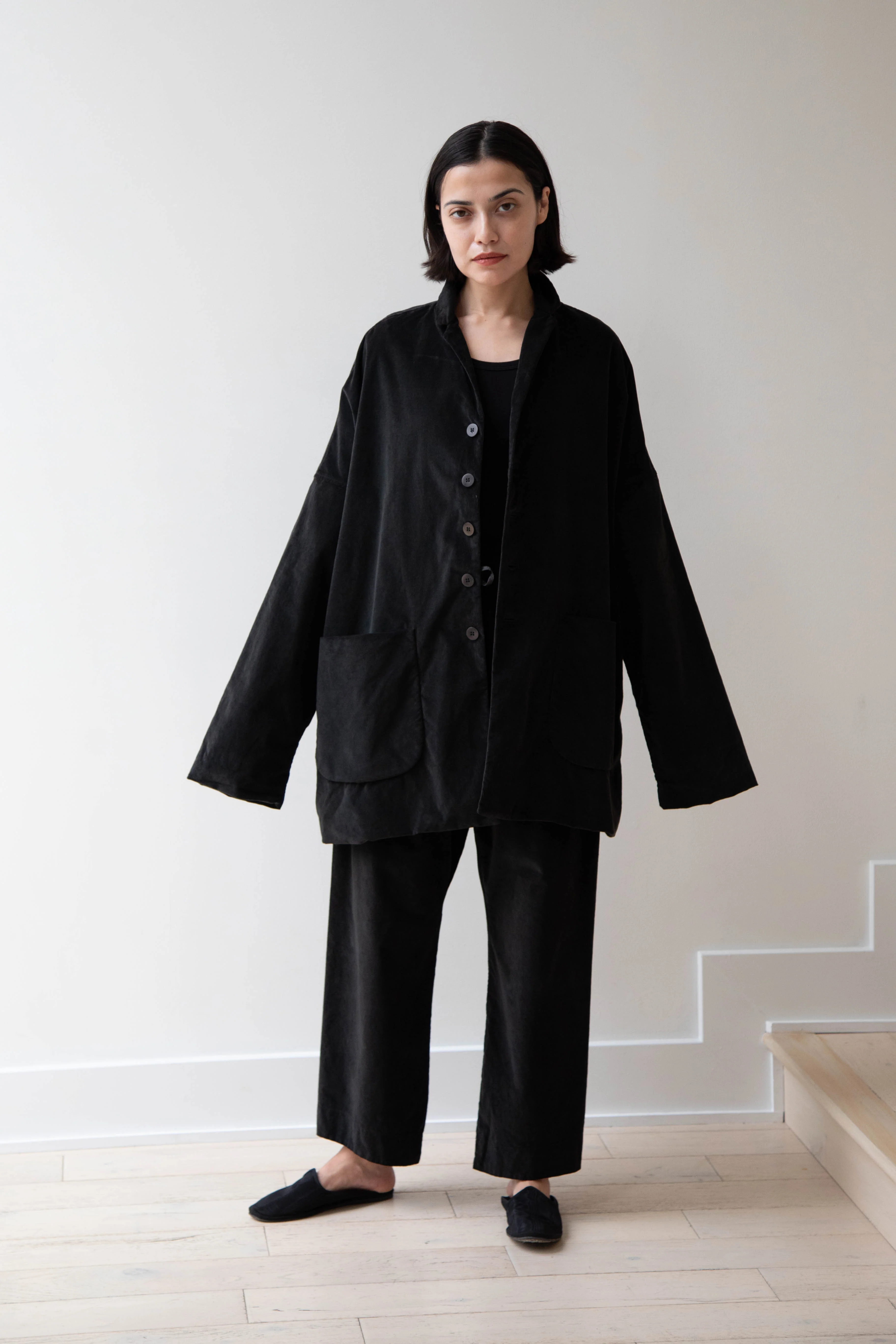 Album di Famiglia | Velvet Big Blazer in Slate - Image 5