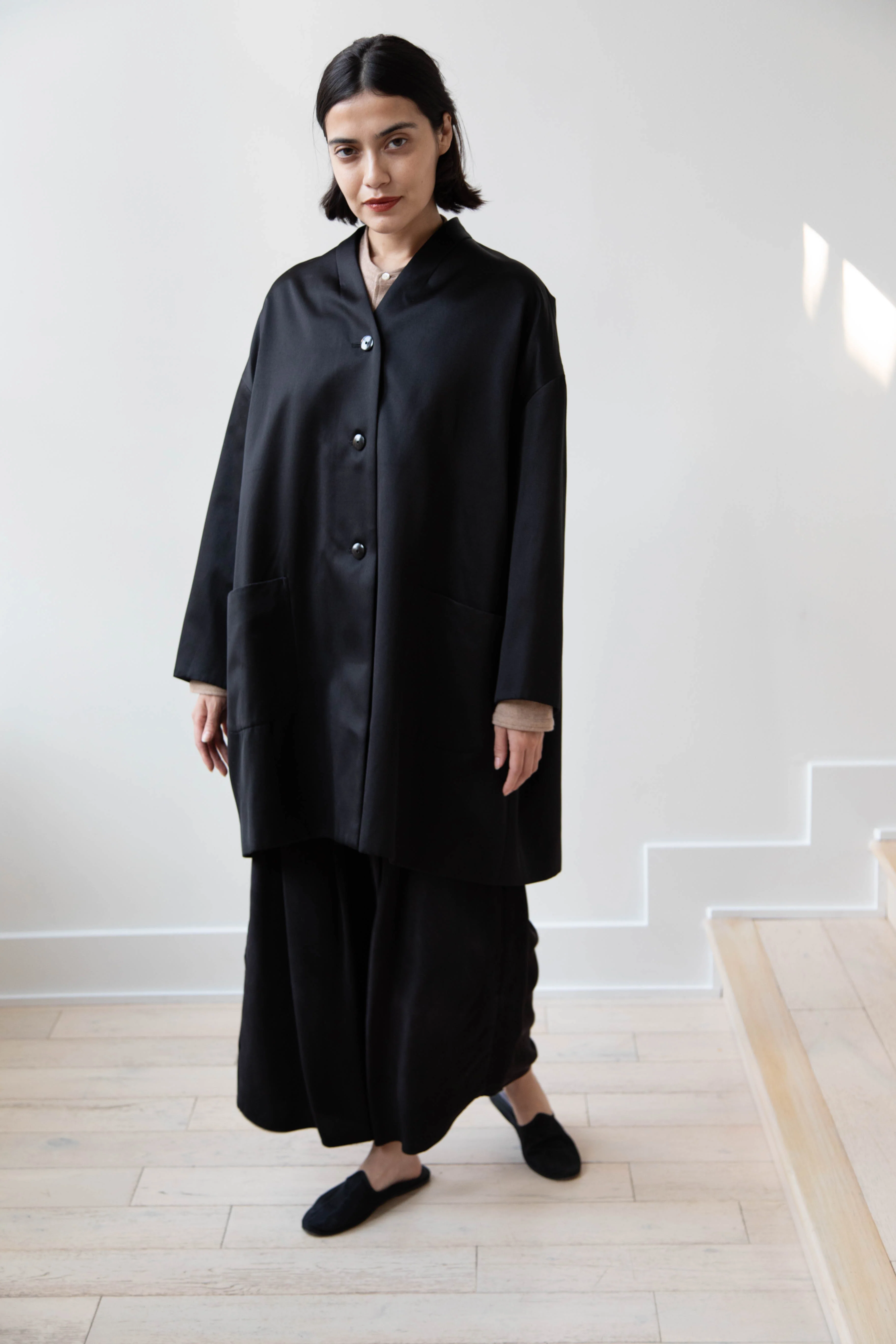 Arts & Science | Robe Cardigan Jacket in Cotton Silk Satin - Image 3