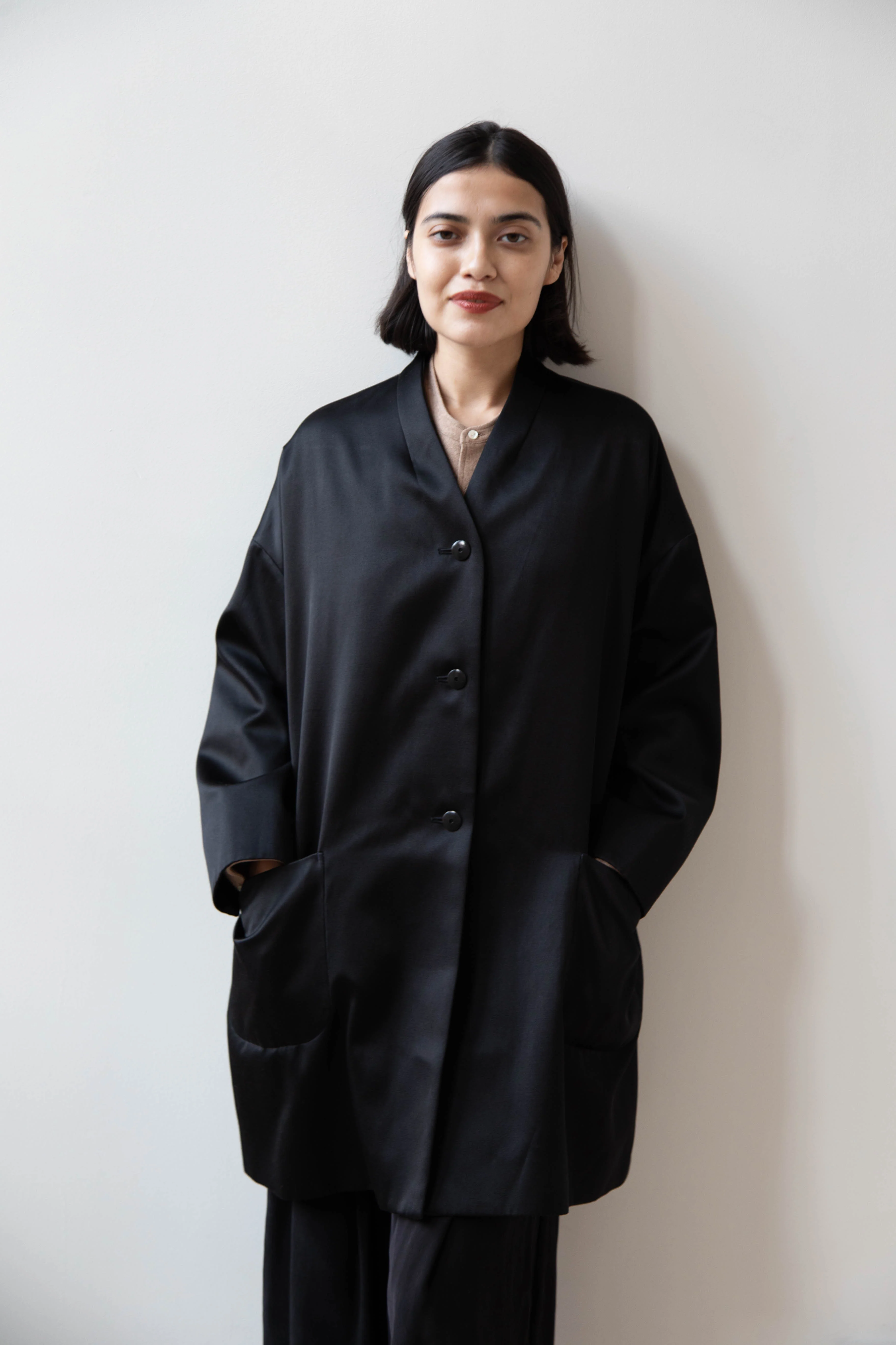 Arts & Science | Robe Cardigan Jacket in Cotton Silk Satin - Image 5