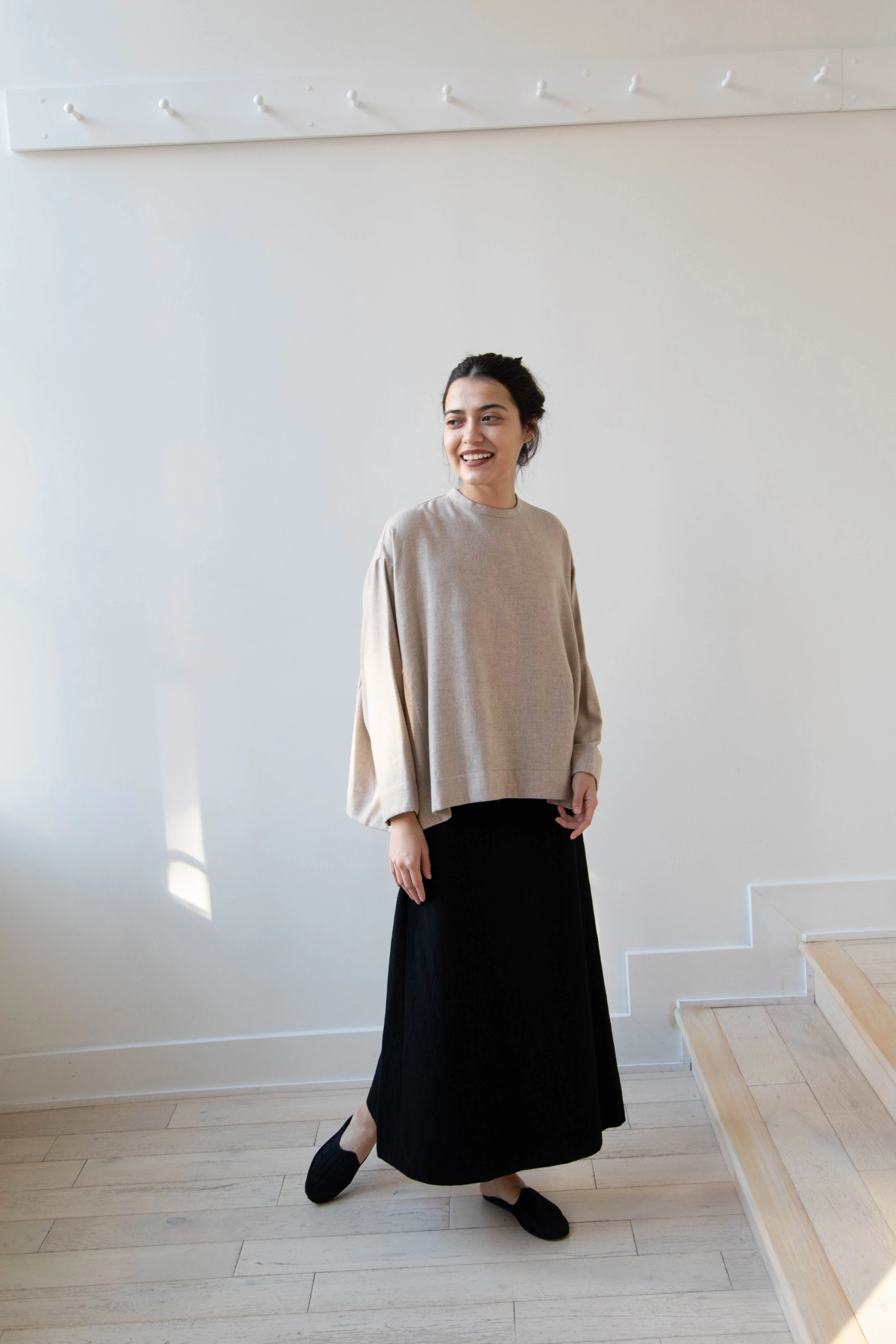Arts & Science Tent Top in Taupe Cashmere Silk - Image 10