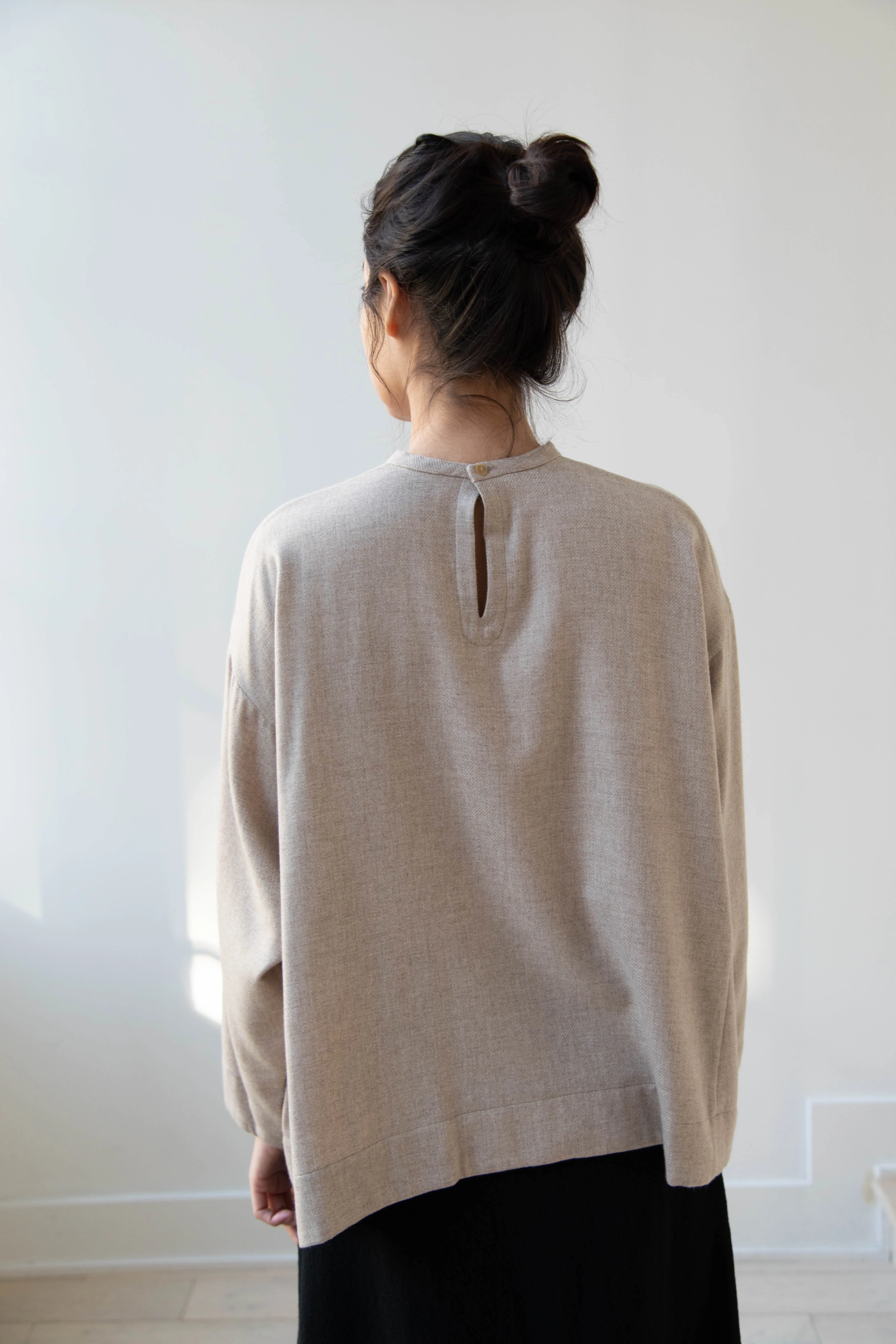 Arts & Science Tent Top in Taupe Cashmere Silk - Image 17