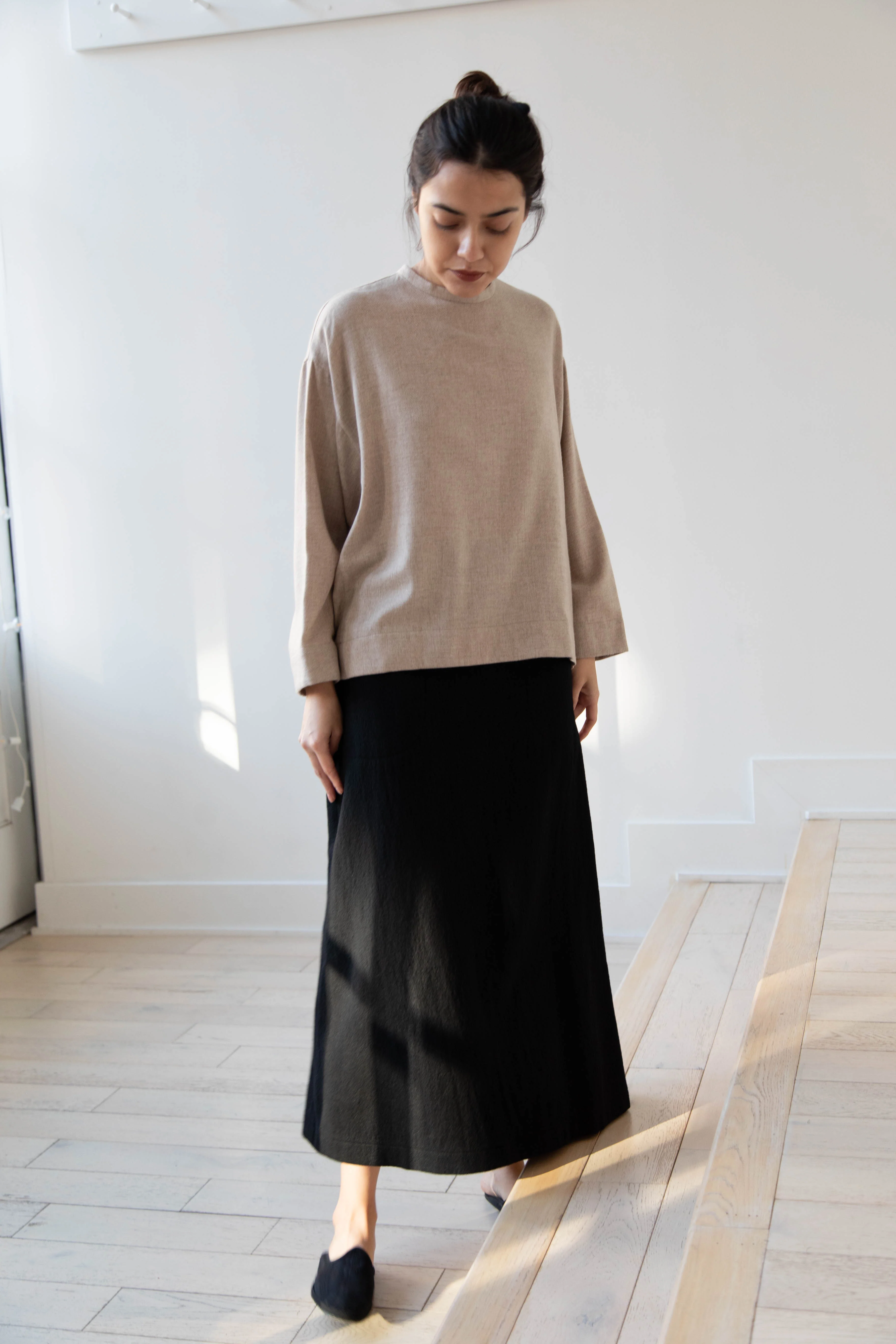 Arts & Science Tent Top in Taupe Cashmere Silk - Image 22