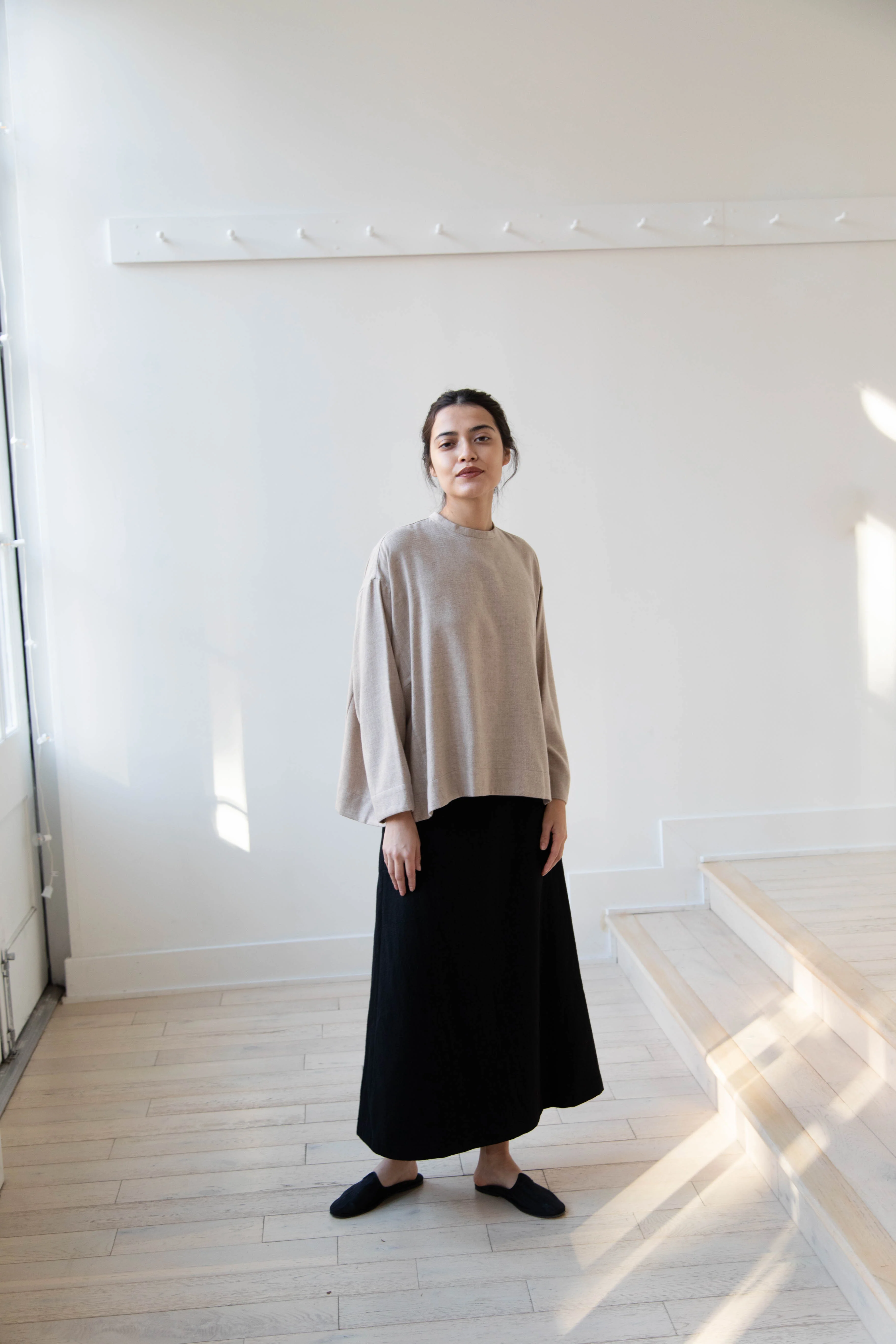 Arts & Science Tent Top in Taupe Cashmere Silk - Image 26