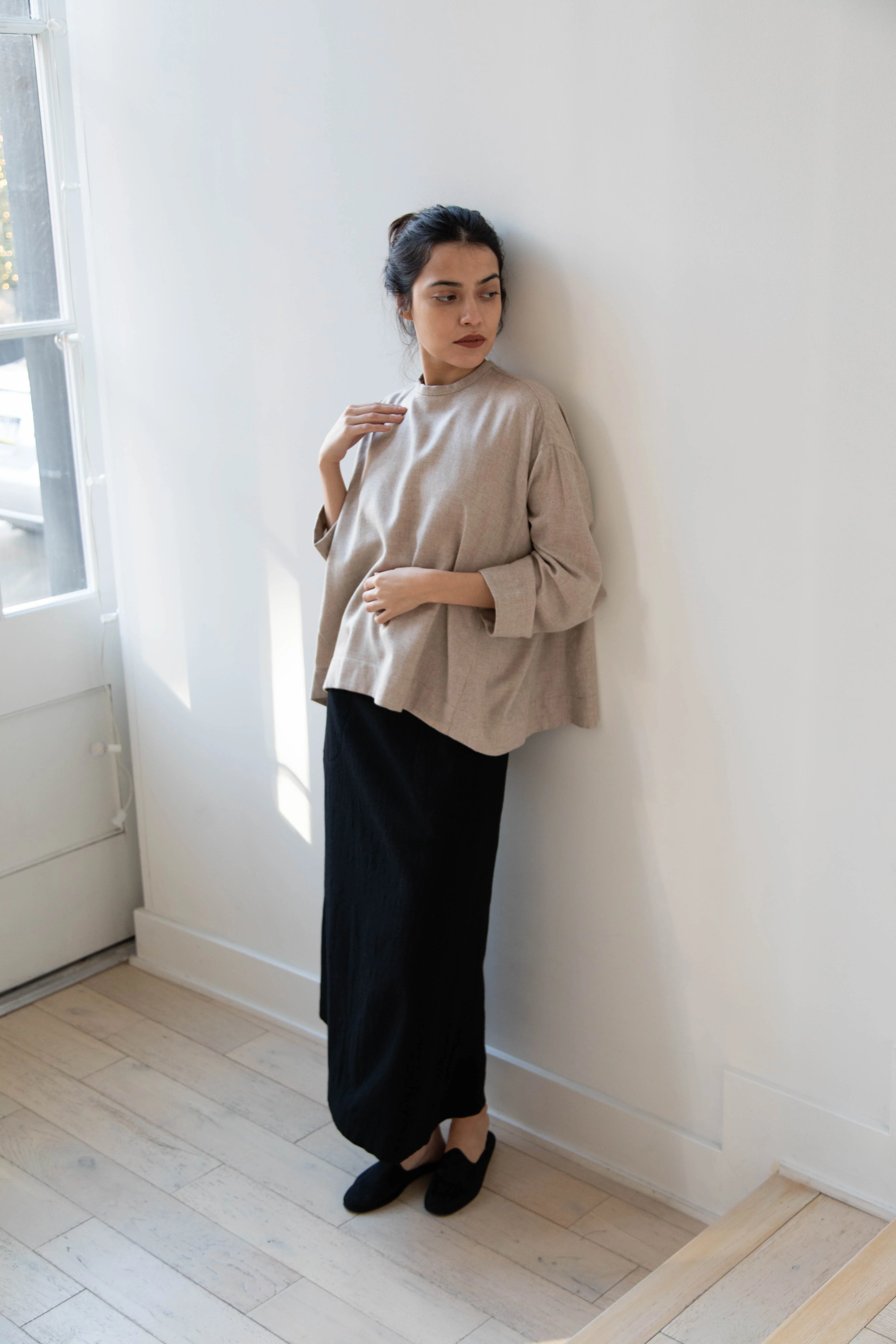 Arts & Science Tent Top in Taupe Cashmere Silk - Image 27
