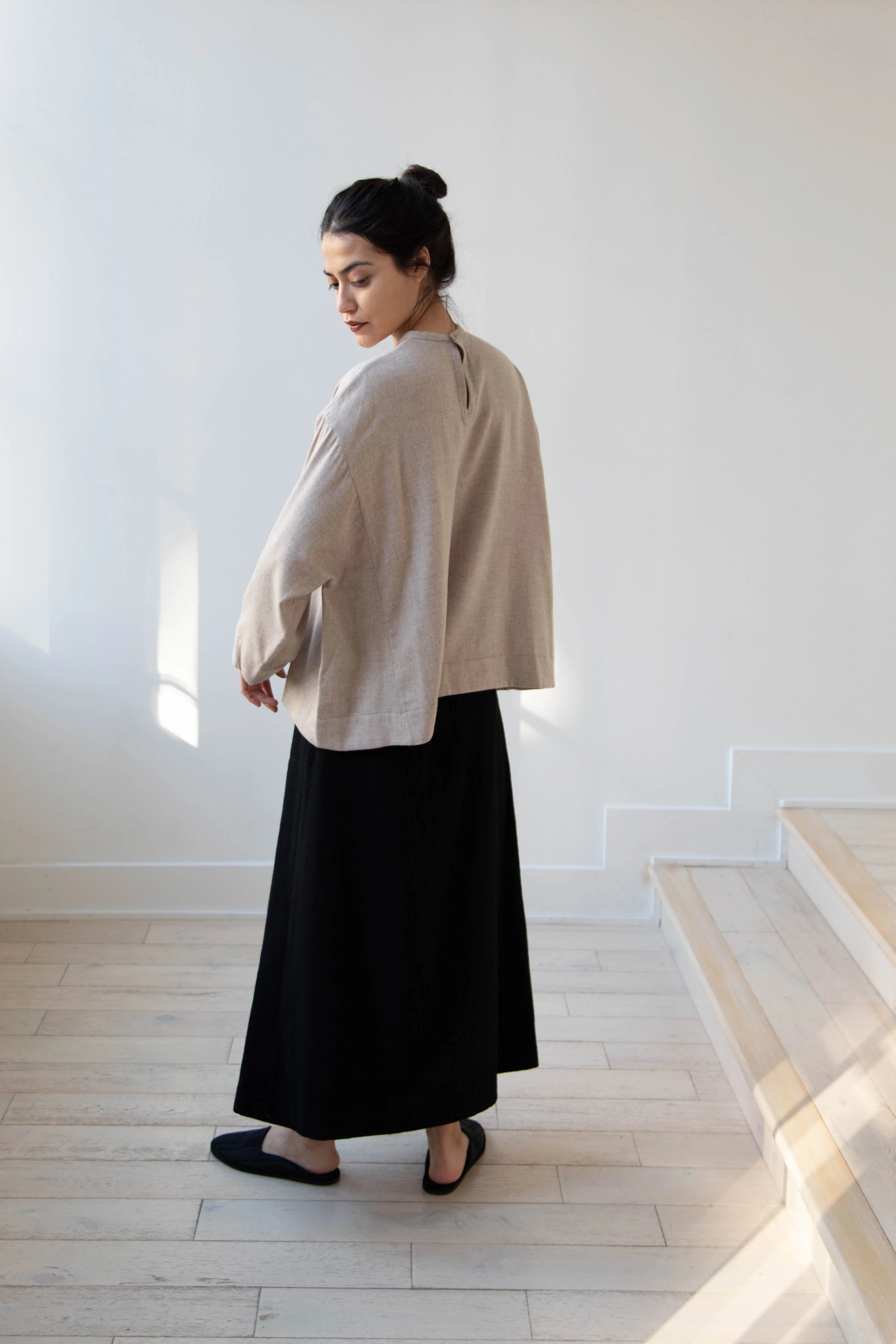 Arts & Science Tent Top in Taupe Cashmere Silk - Image 34
