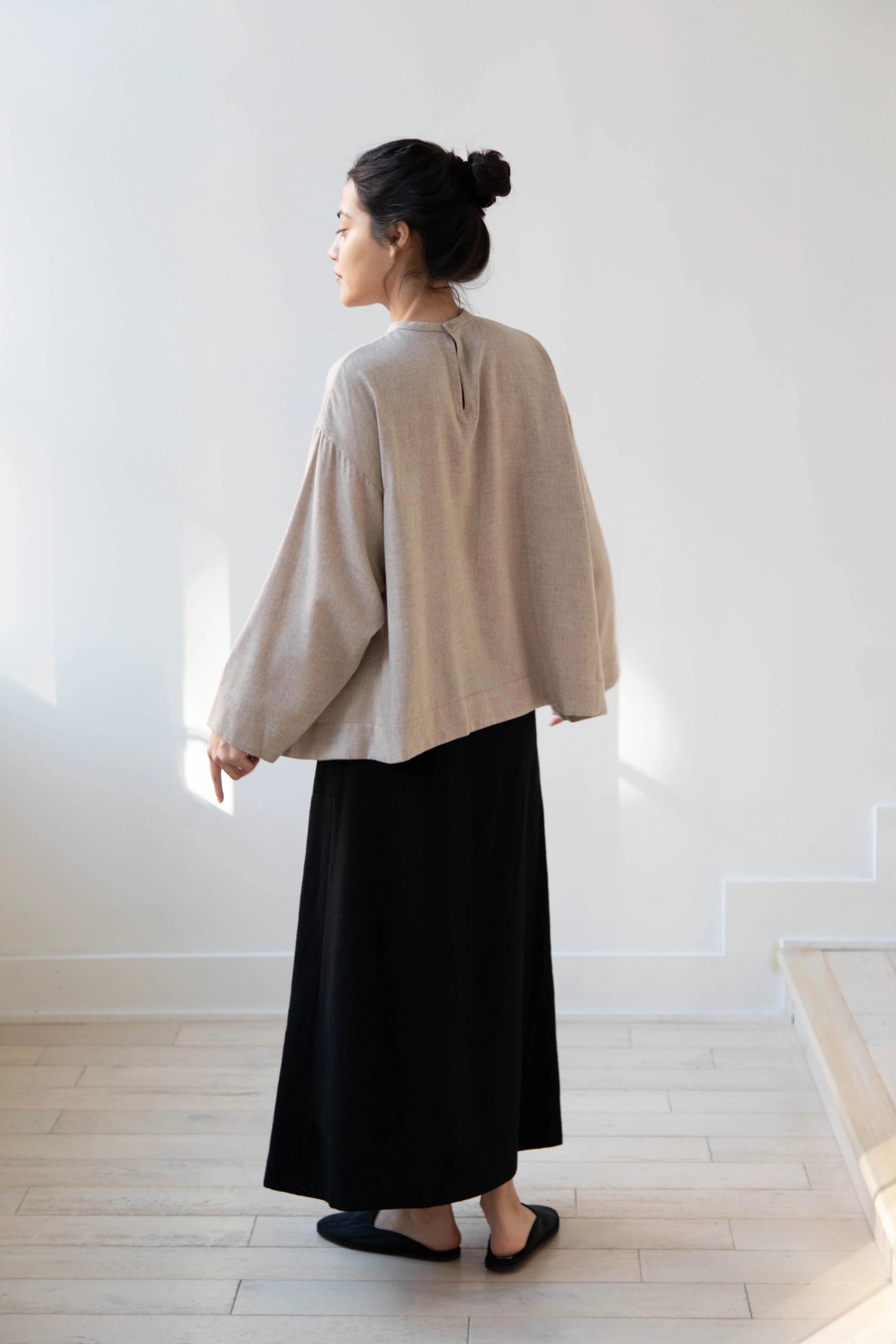 Arts & Science Tent Top in Taupe Cashmere Silk - Image 35
