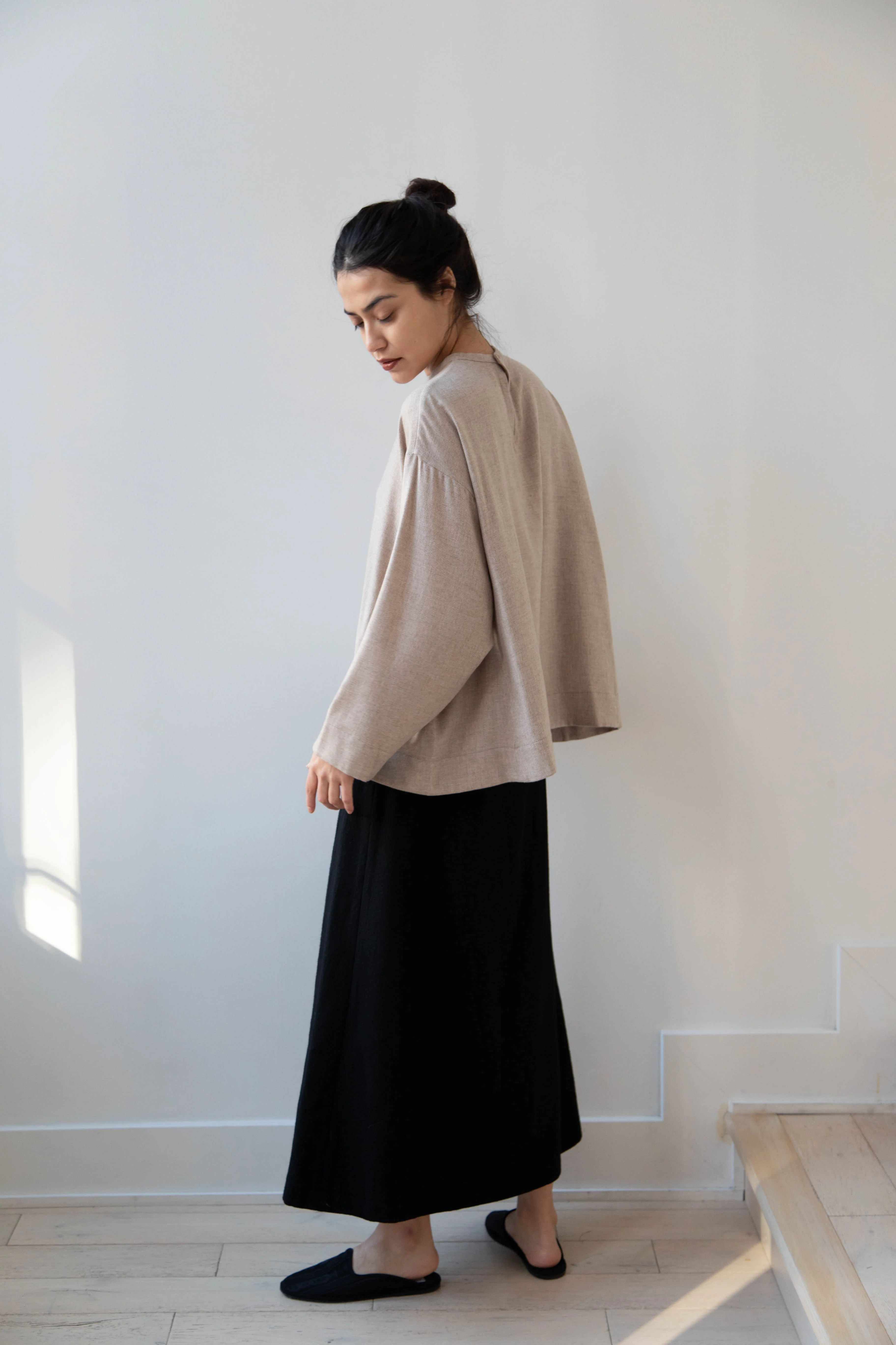 Arts & Science Tent Top in Taupe Cashmere Silk - Image 42