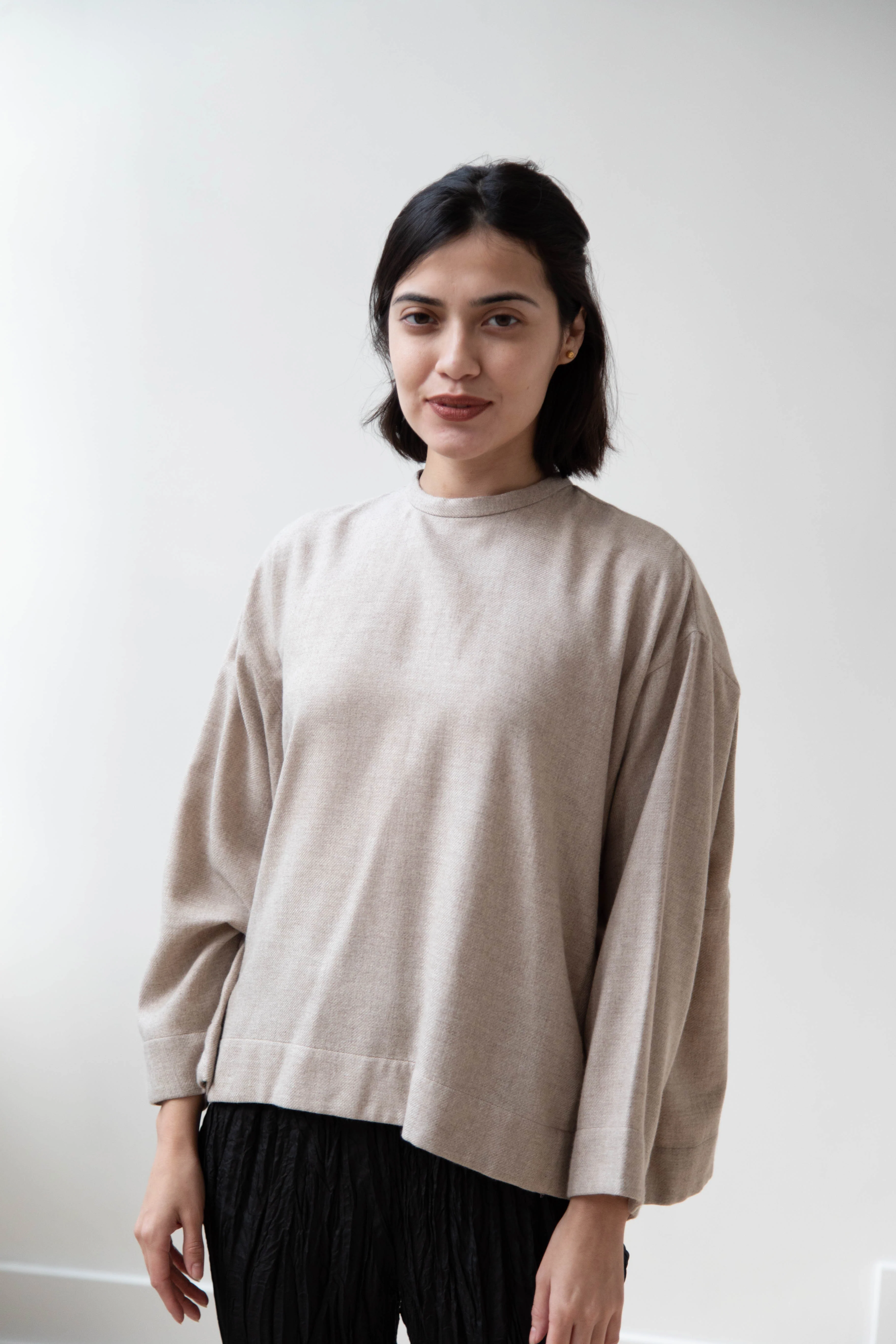 Arts & Science Tent Top in Taupe Cashmere Silk - Image 50