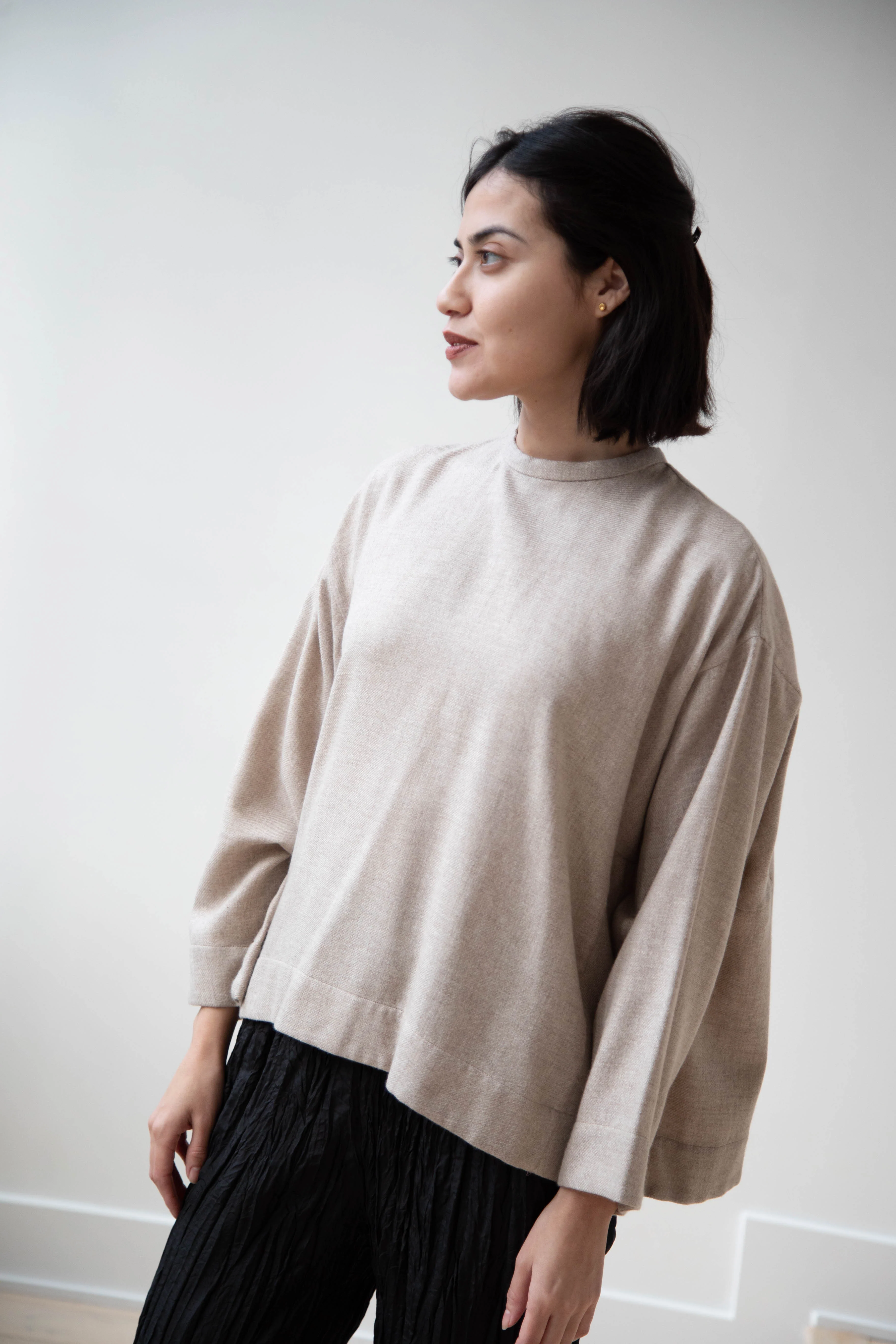 Arts & Science Tent Top in Taupe Cashmere Silk - Image 51