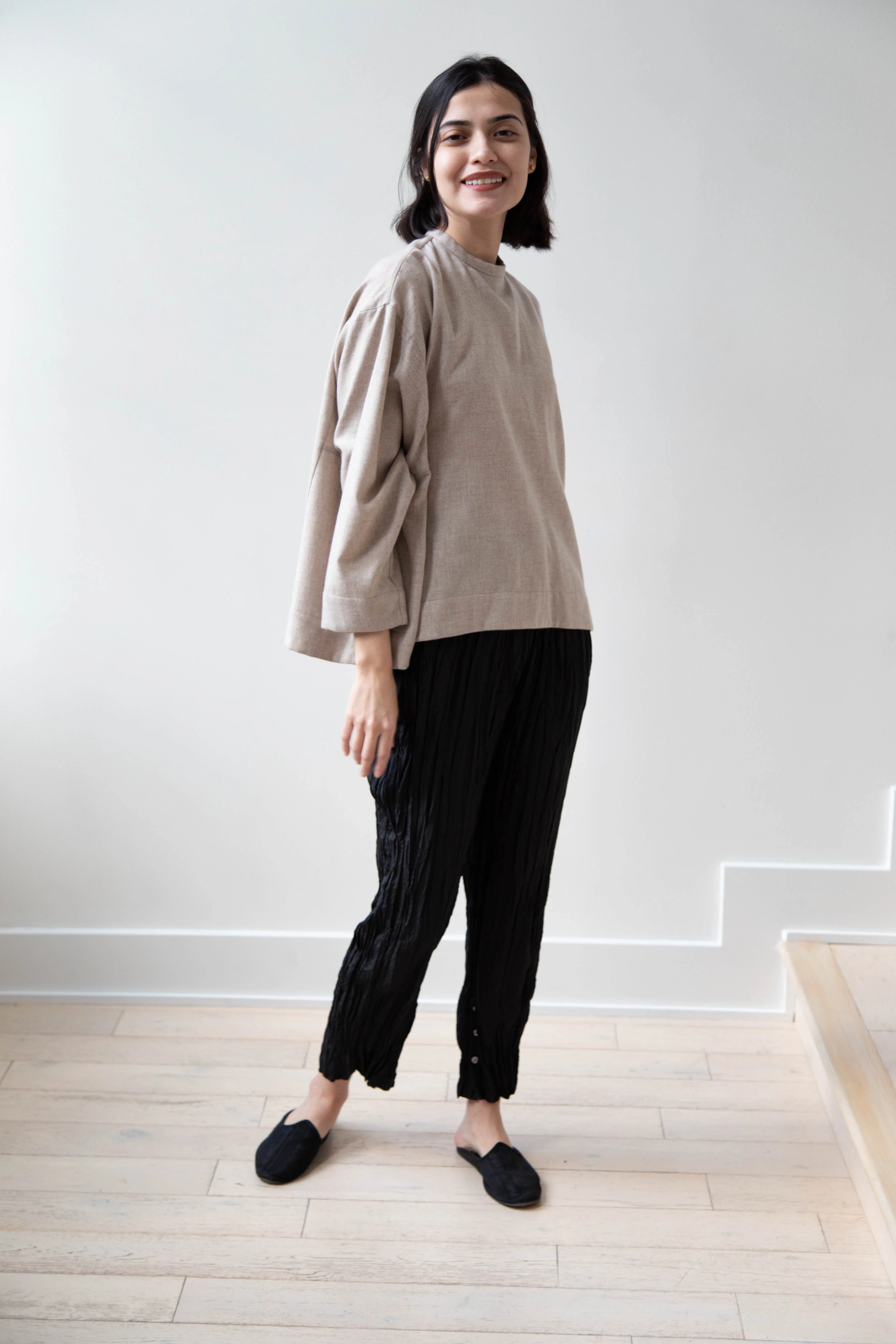 Arts & Science Tent Top in Taupe Cashmere Silk - Image 62