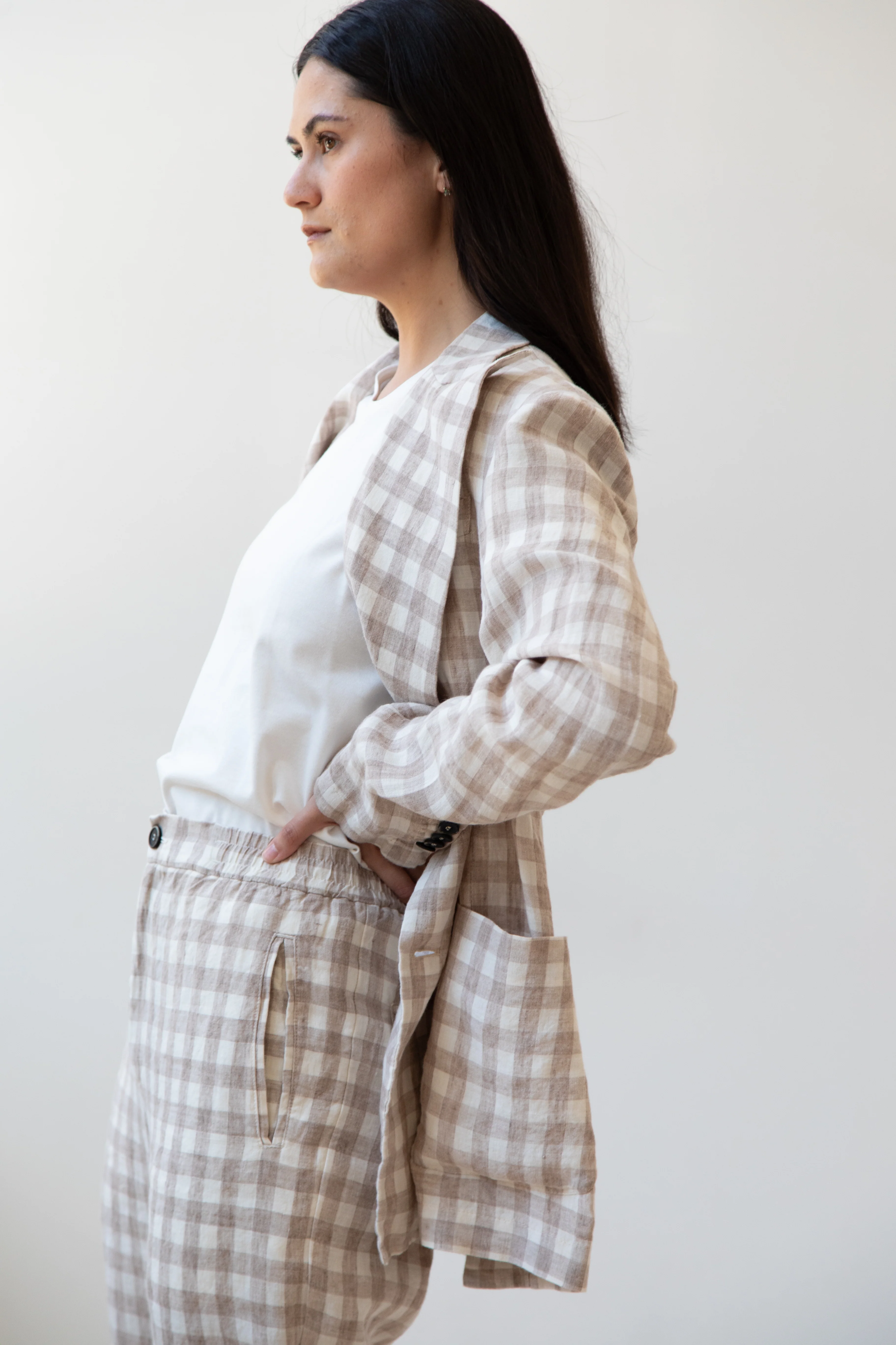 Barena Venezia | Double Breasted Blazer in Cream Check - Image 11