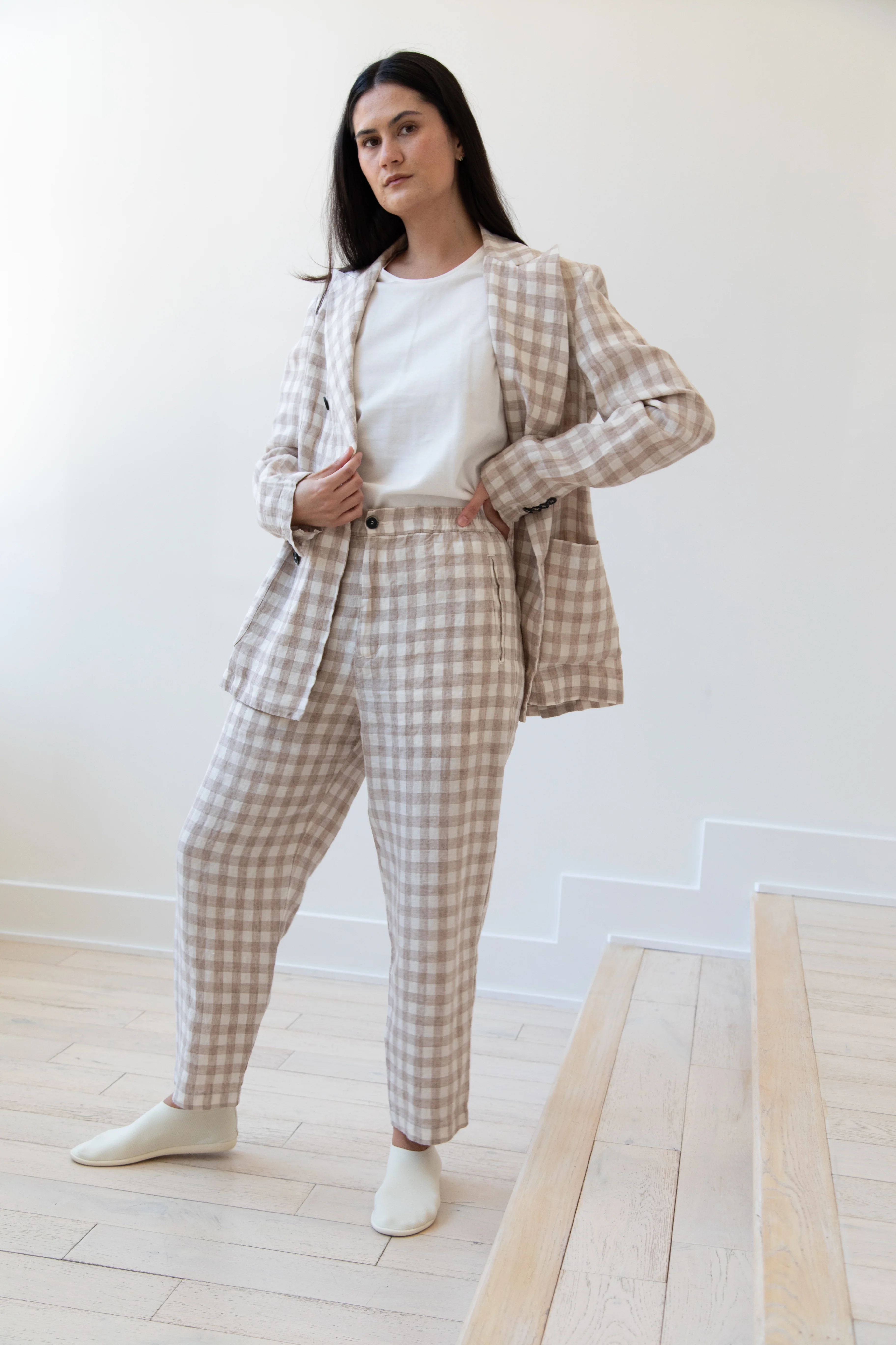 Barena Venezia | Double Breasted Blazer in Cream Check - Image 14