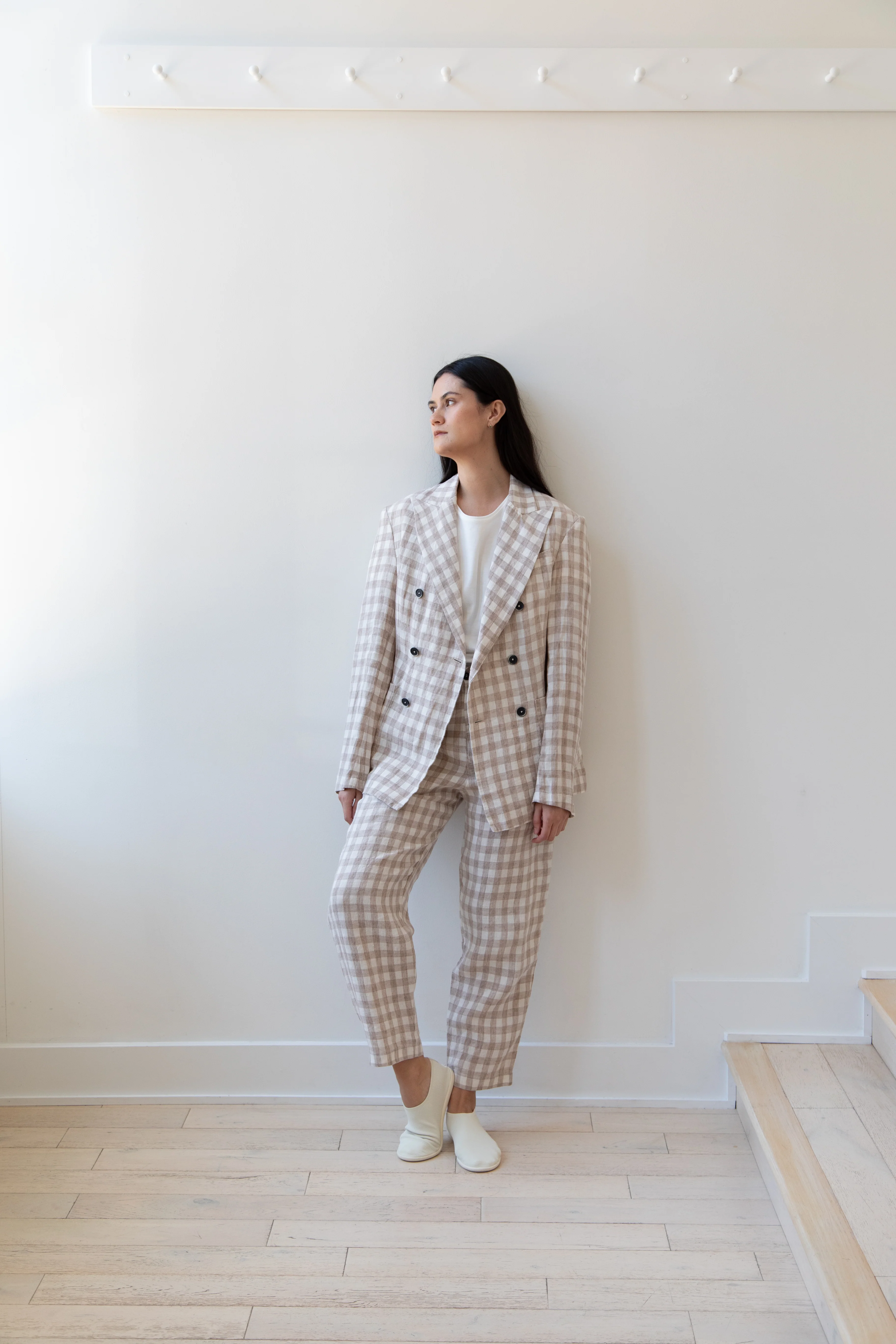 Barena Venezia | Double Breasted Blazer in Cream Check - Image 16