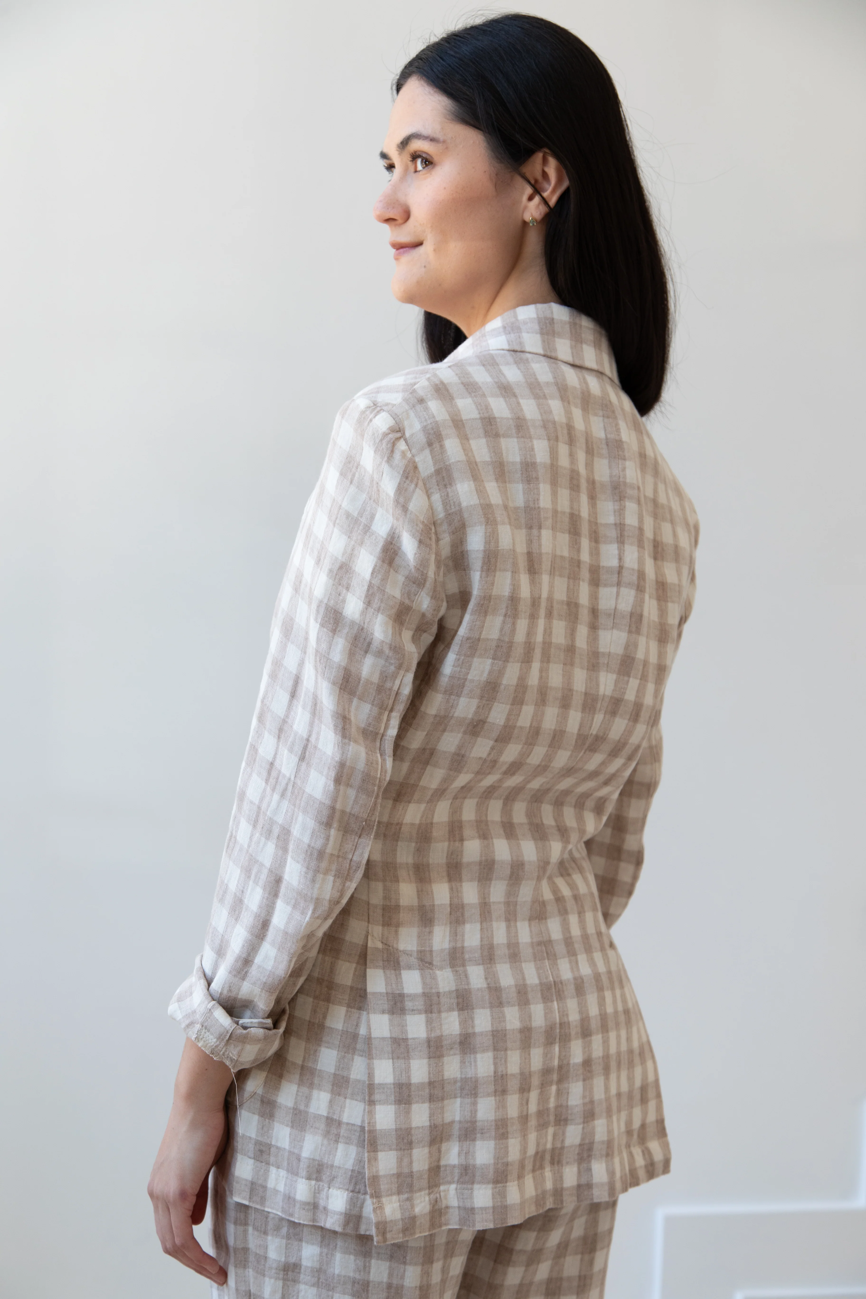 Barena Venezia | Double Breasted Blazer in Cream Check - Image 27