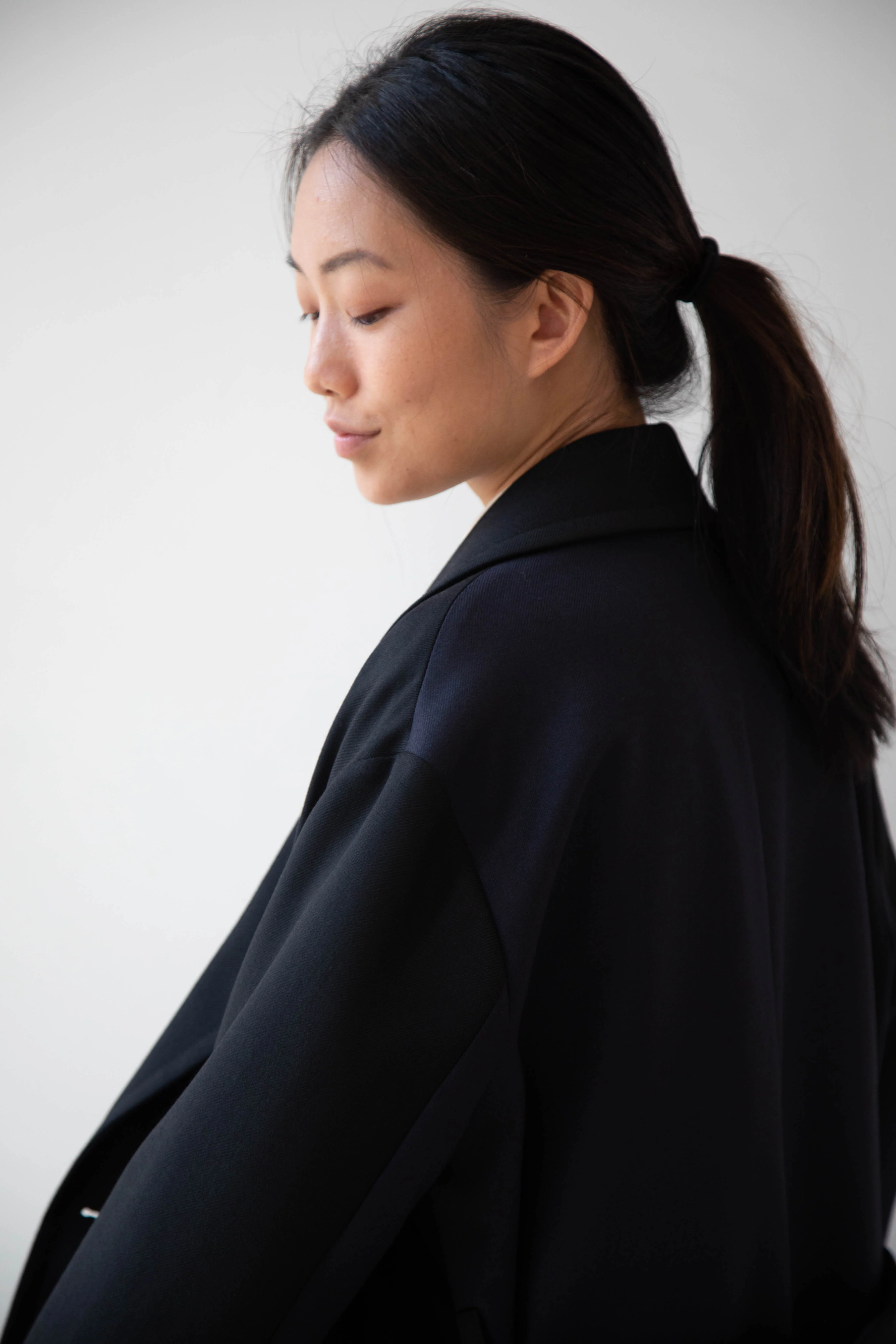 Barena Venezia Zanette Wool Coat in Black & Navy - Image 30
