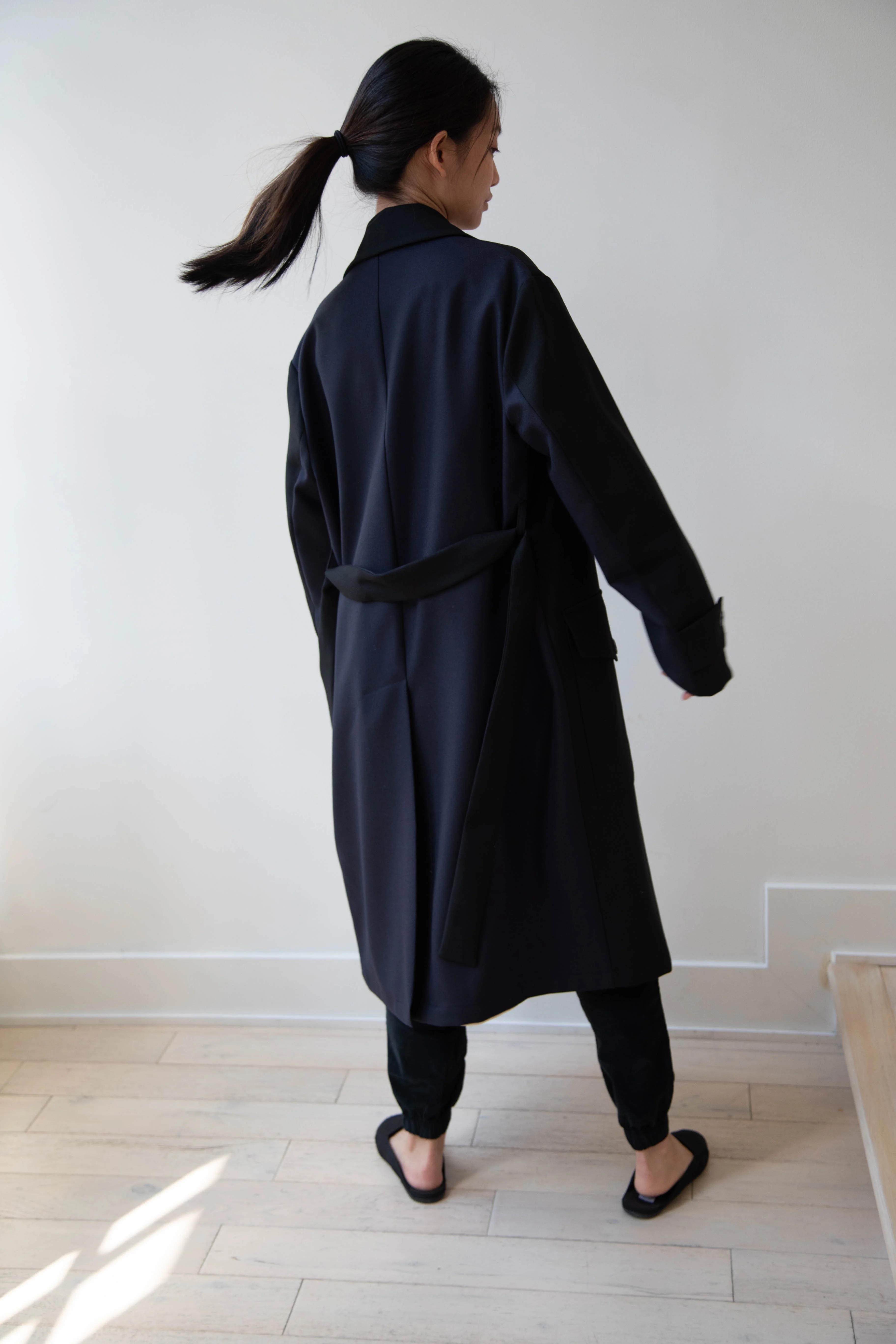 Barena Venezia Zanette Wool Coat in Black & Navy - Image 33