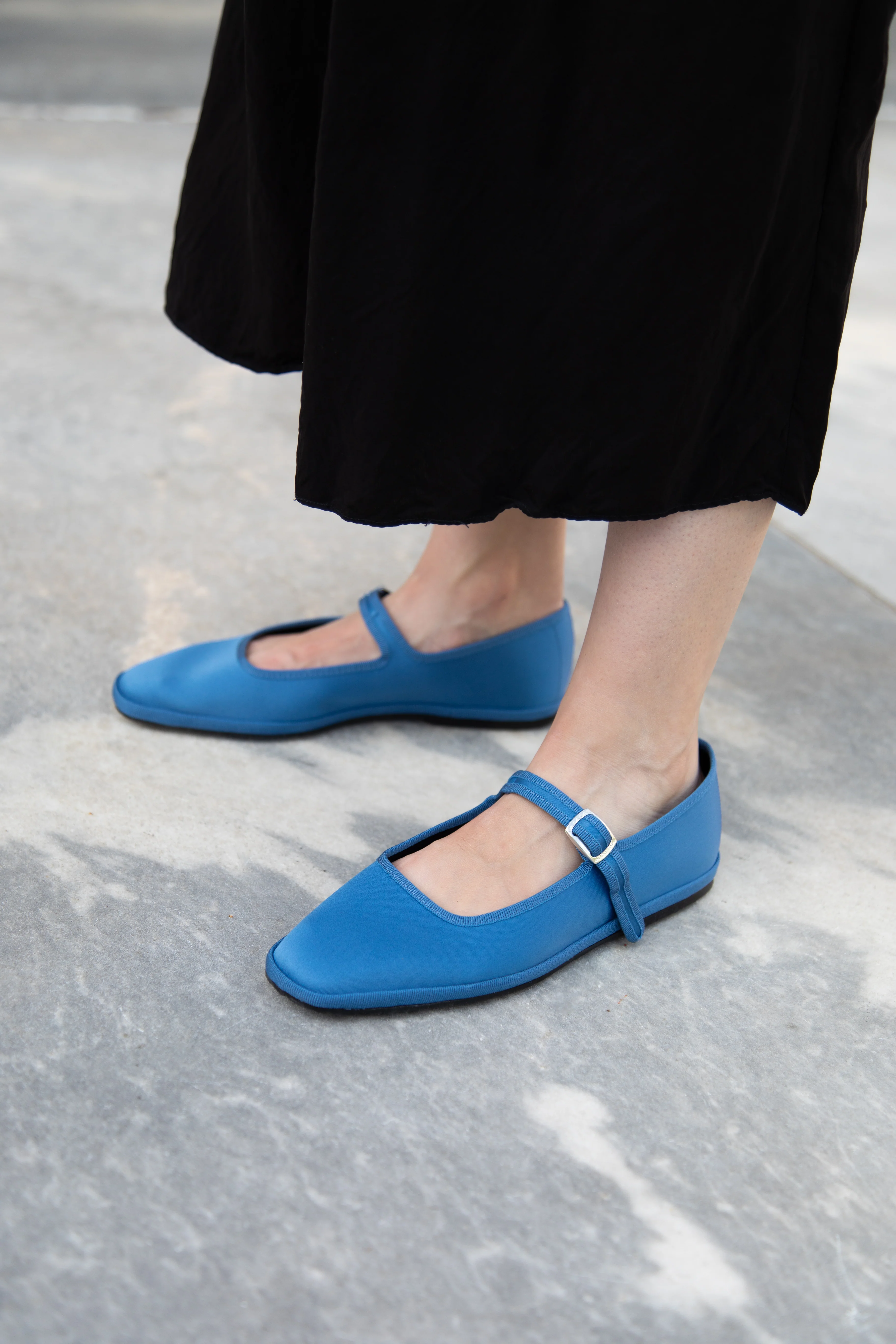Drogheria Crivellini | Square Toe Mary Janes in Cobalt Satin - Image 3