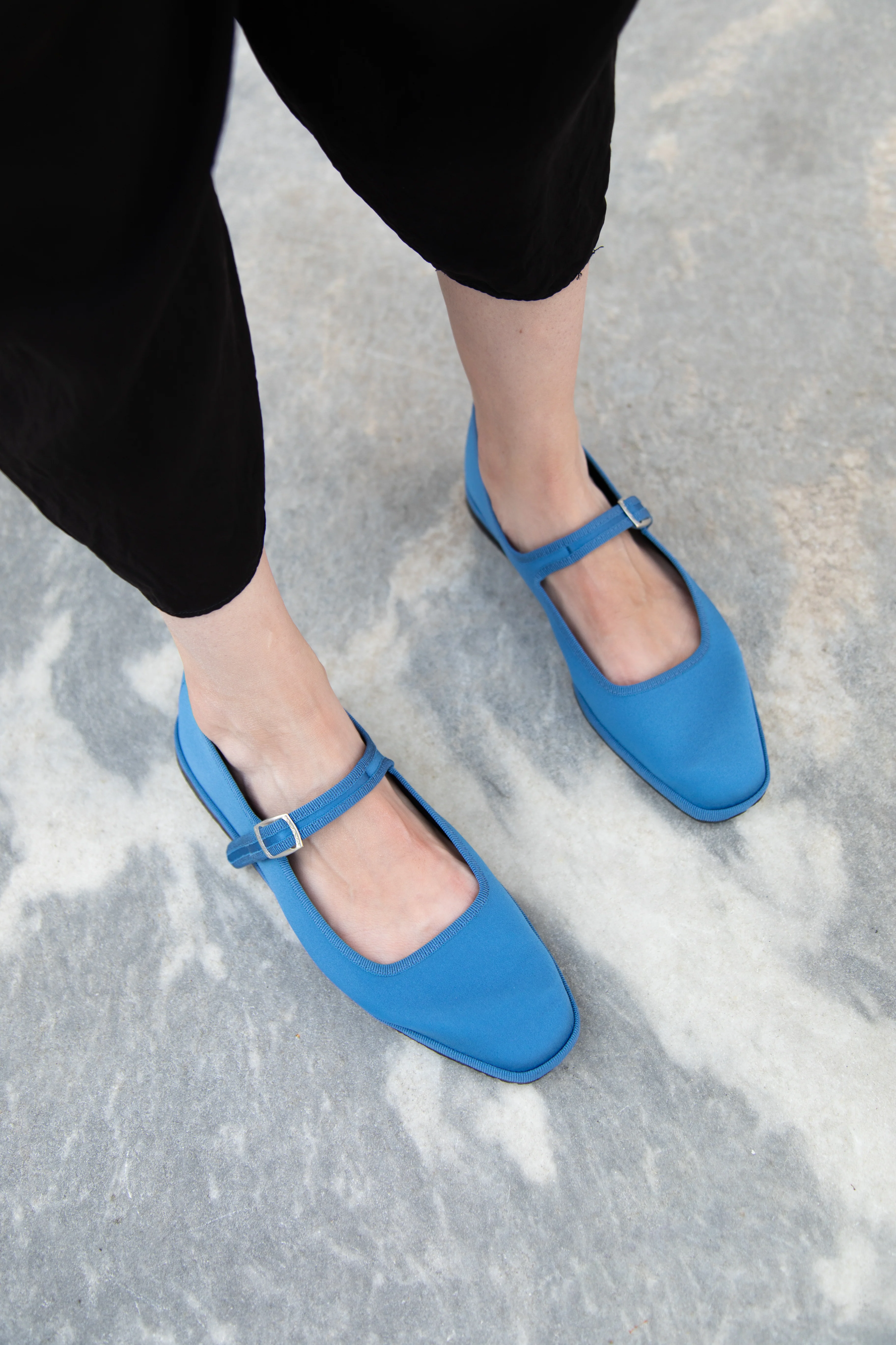 Drogheria Crivellini | Square Toe Mary Janes in Cobalt Satin - Image 4