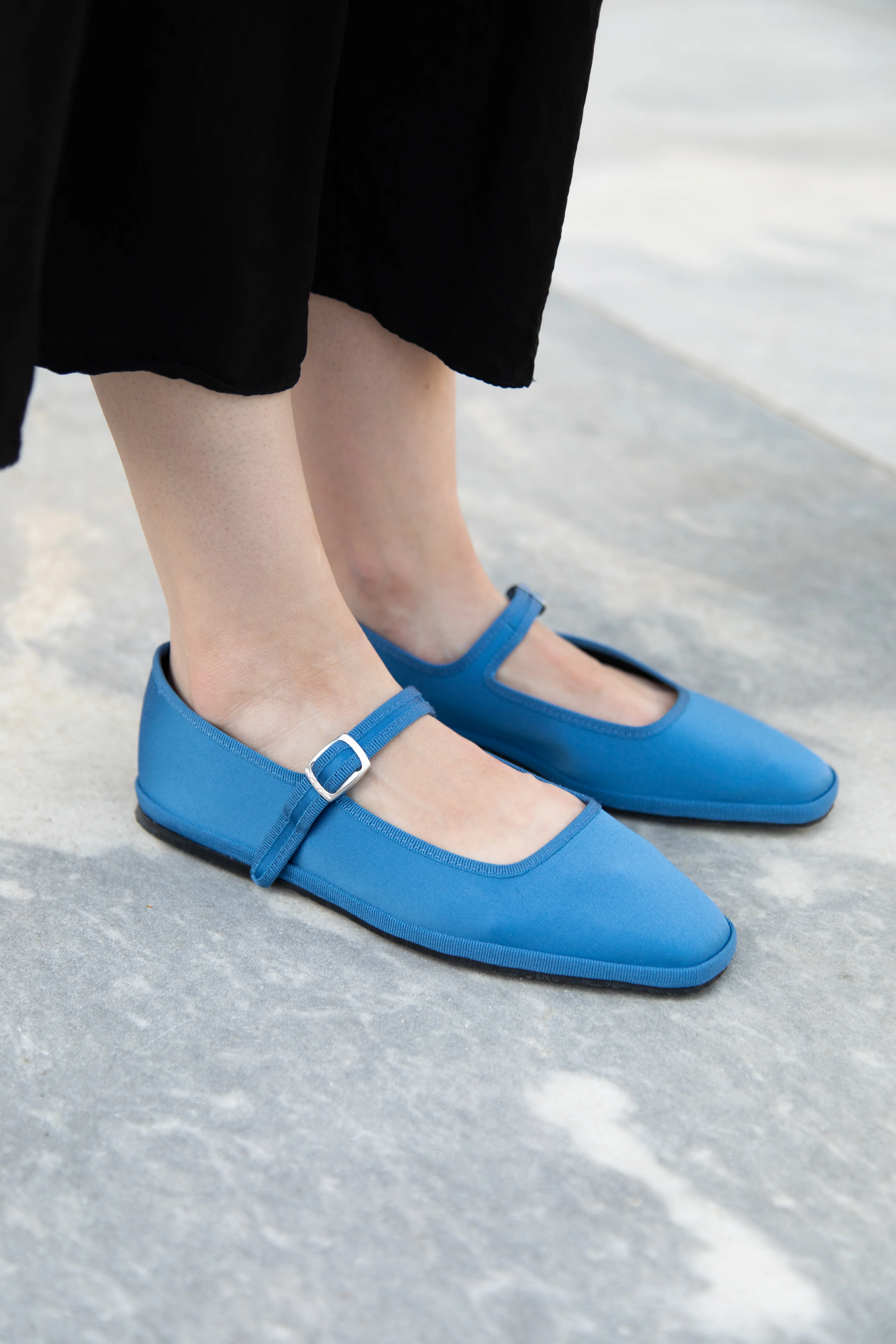 Drogheria Crivellini | Square Toe Mary Janes in Cobalt Satin - Image 5