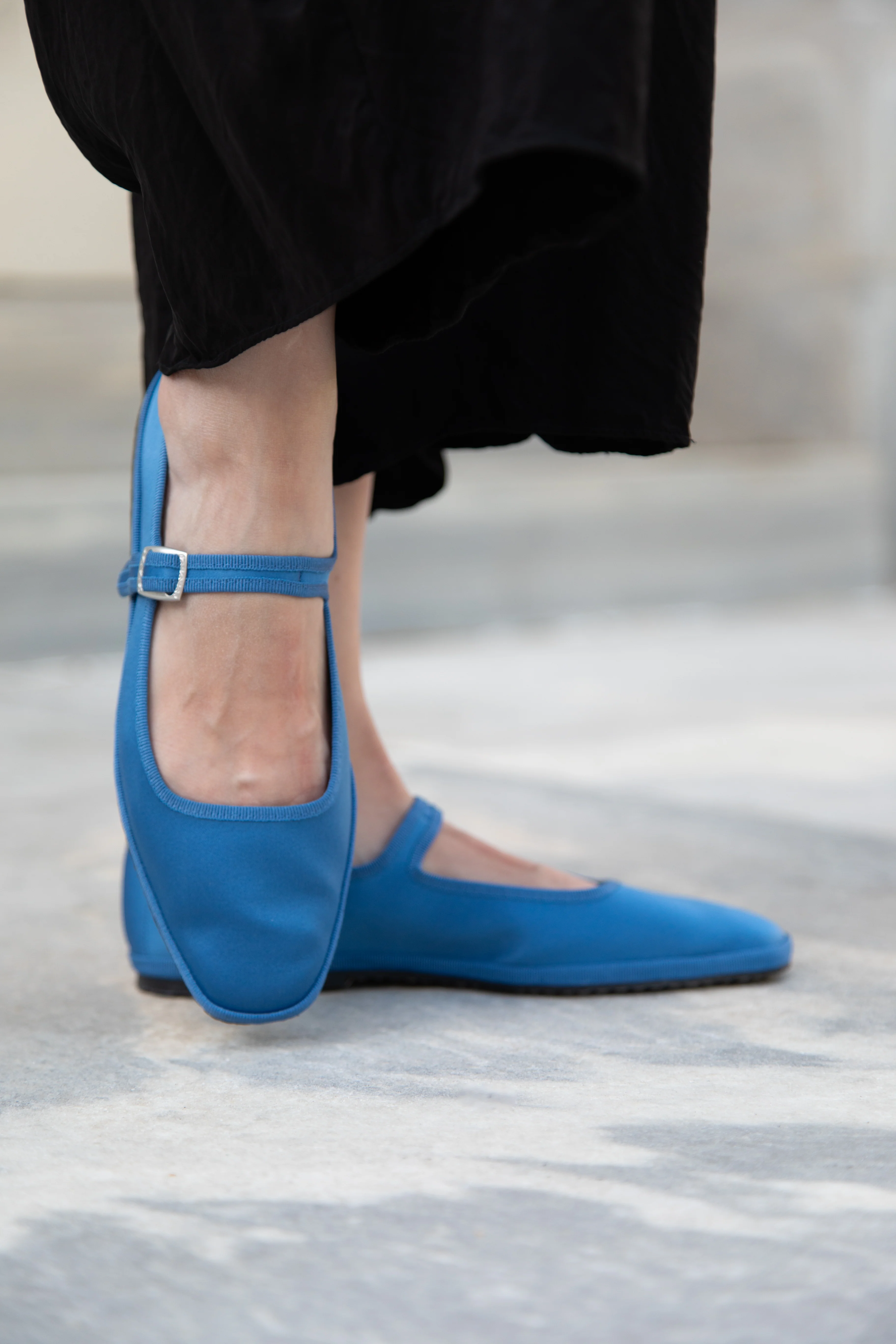 Drogheria Crivellini | Square Toe Mary Janes in Cobalt Satin - Image 6