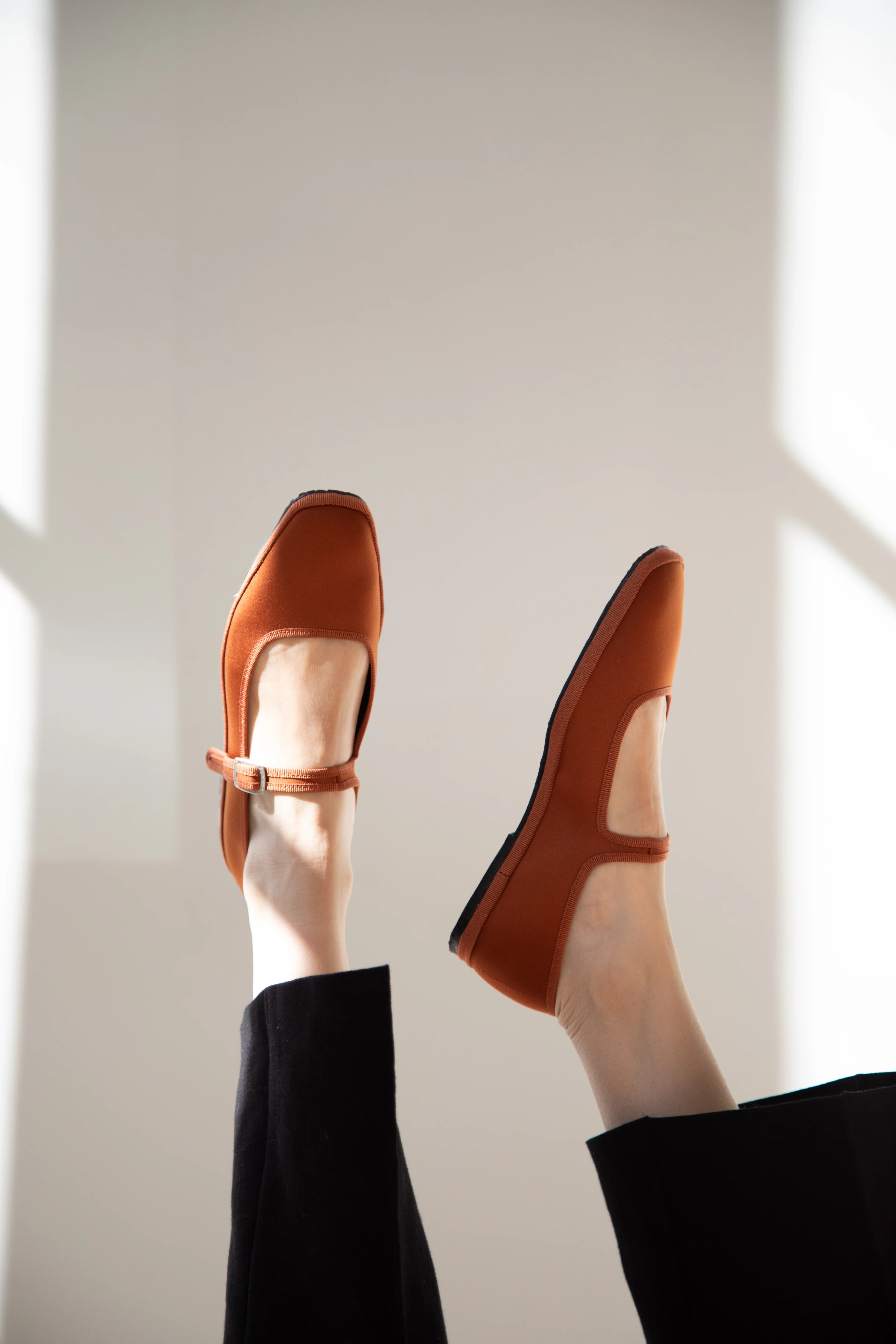 Drogheria Crivellini | Square Toe Mary Janes in Cacao Satin - Image 3