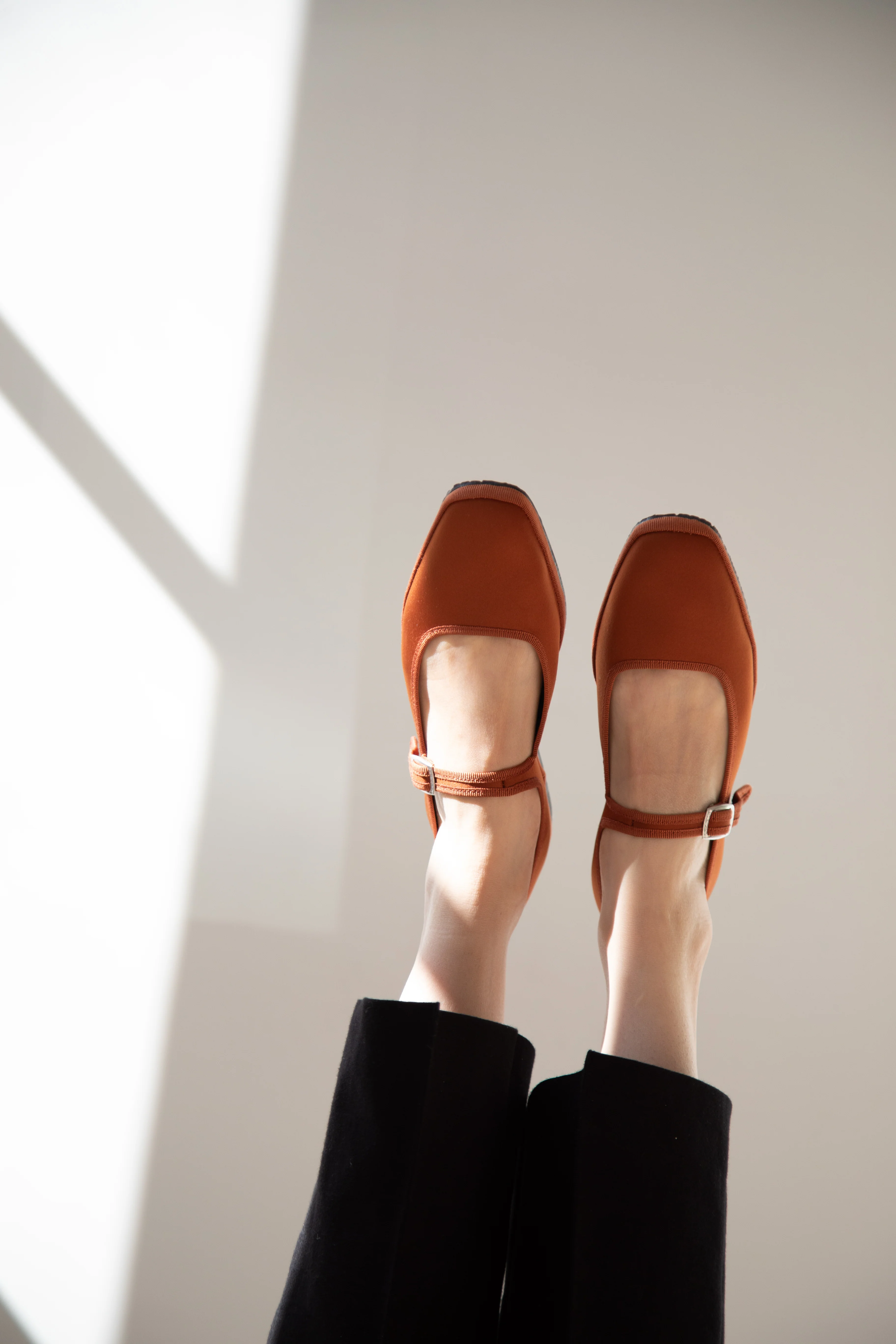 Drogheria Crivellini | Square Toe Mary Janes in Cacao Satin - Image 4