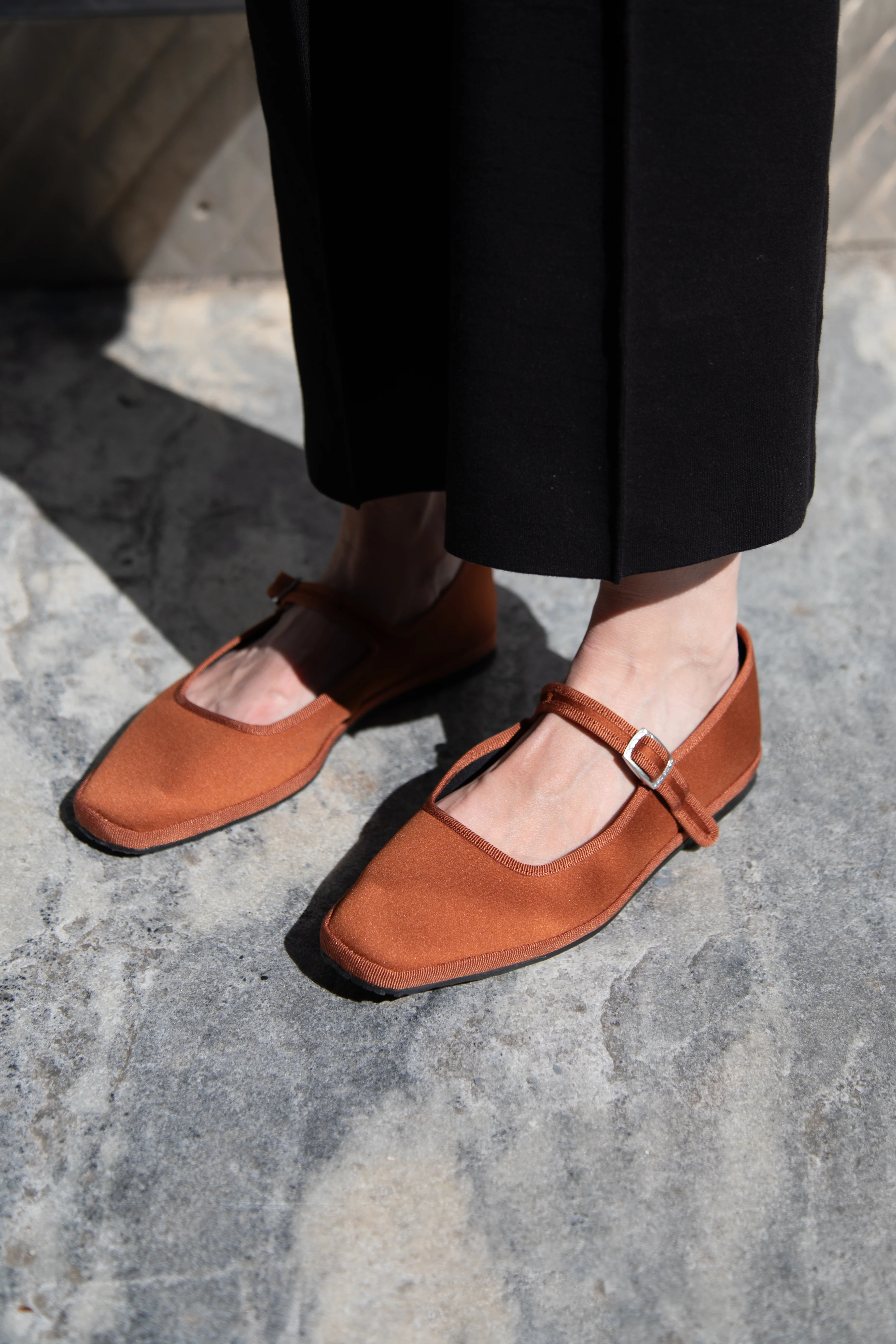 Drogheria Crivellini | Square Toe Mary Janes in Cacao Satin - Image 8