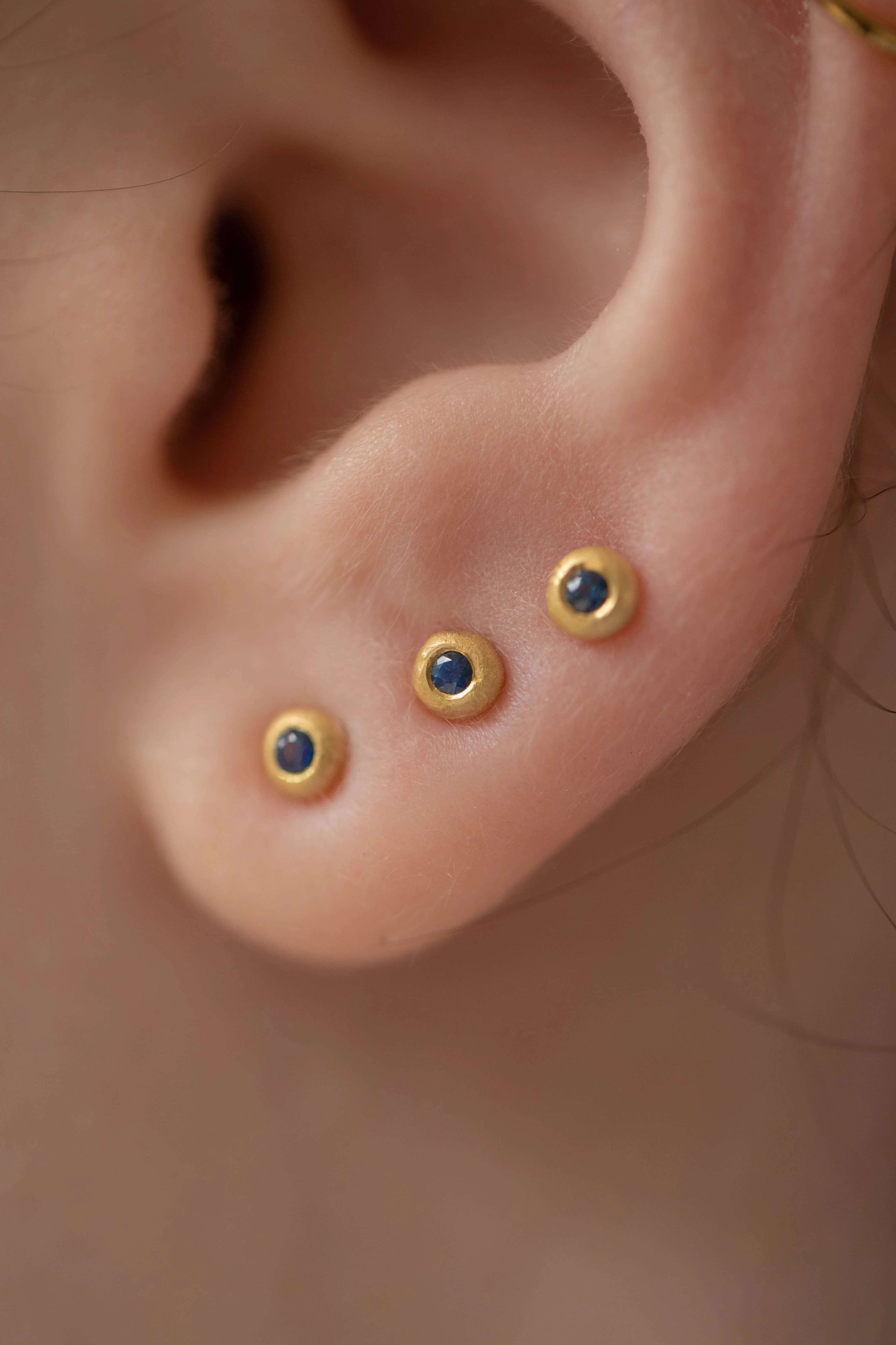 East Camp | Blue Sapphire Dot Studs - Image 3