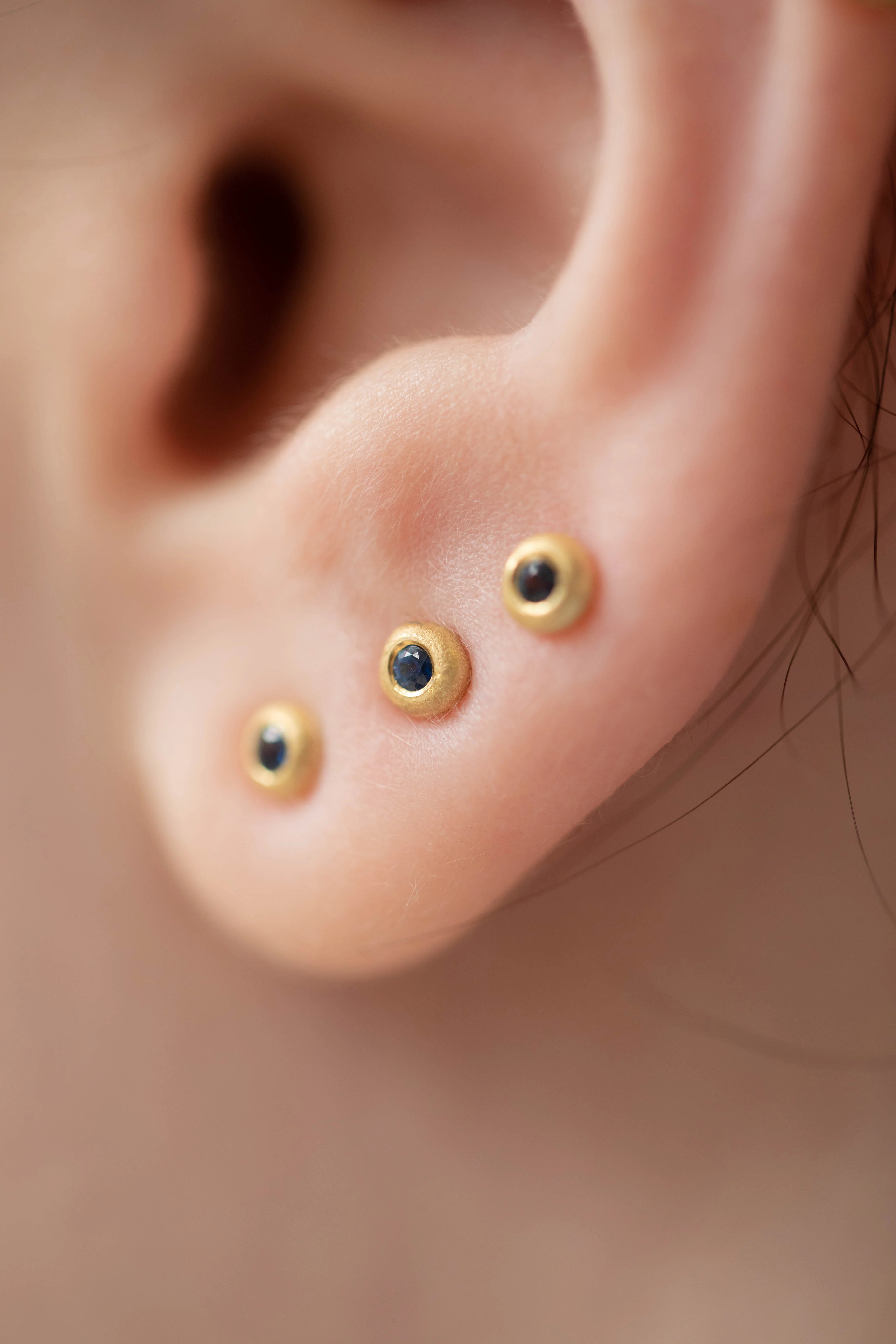 East Camp | Blue Sapphire Dot Studs - Image 4