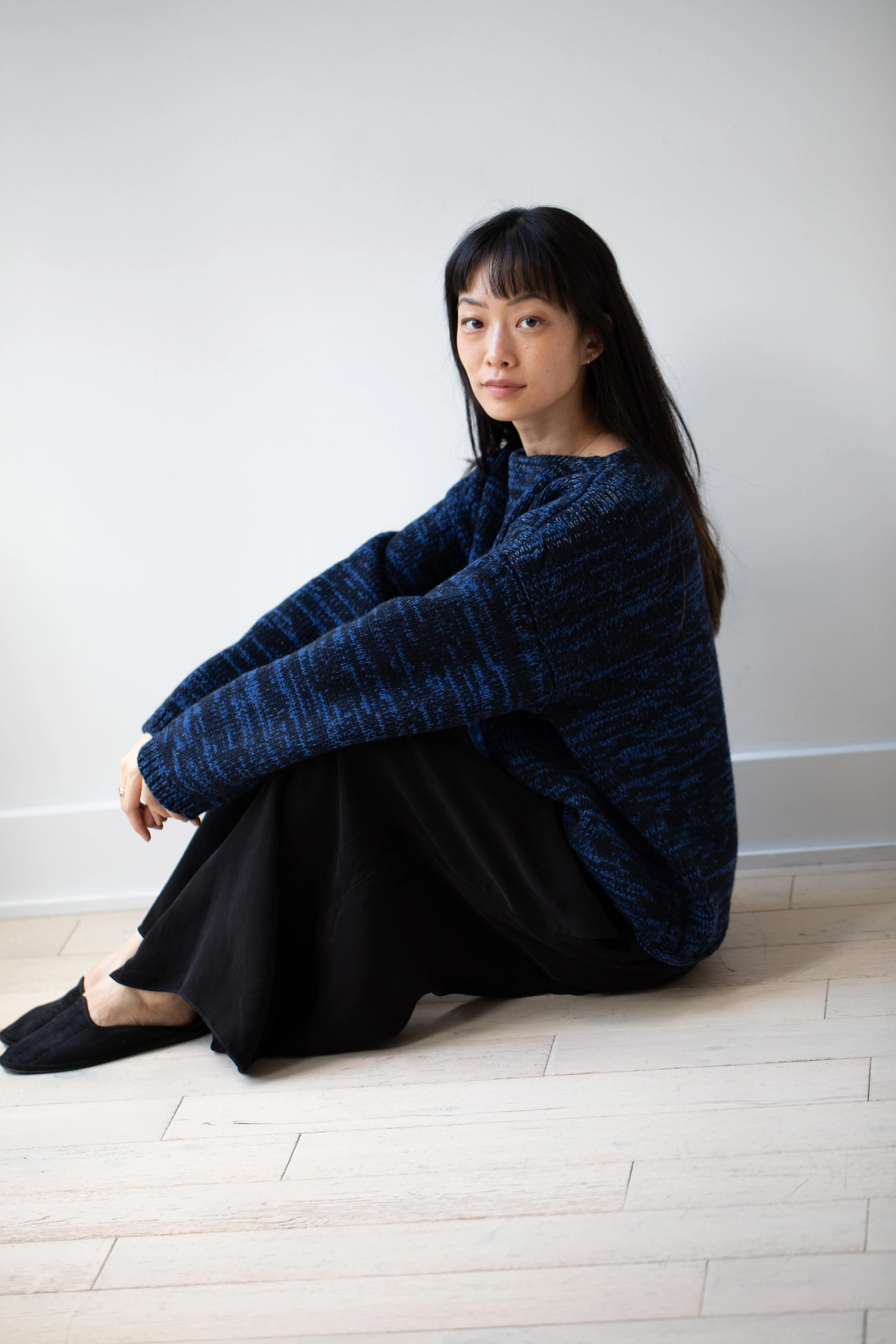 École De Curiosités | Moria Sweater Knitwear in Mazarine Melange - Image 48