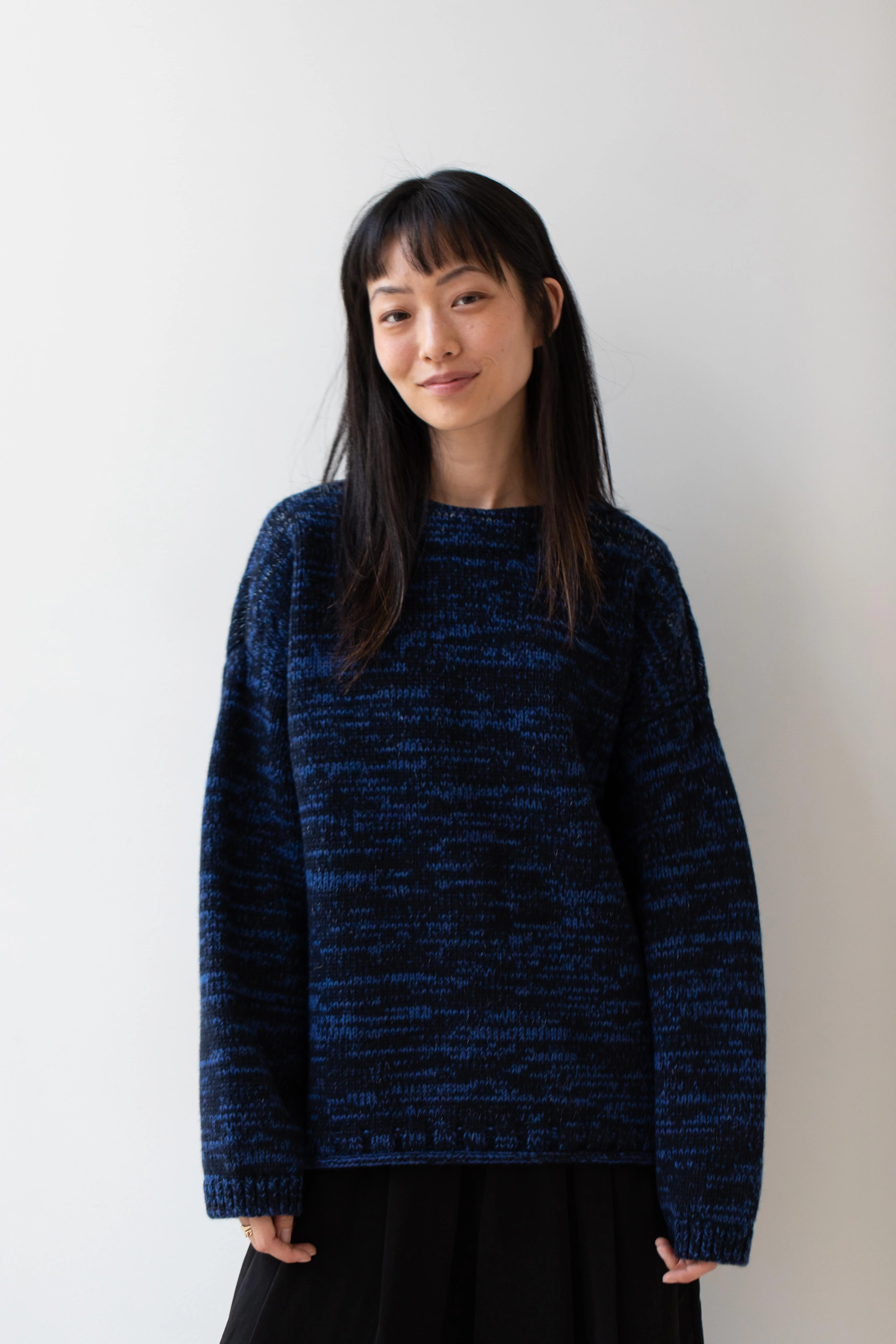 École De Curiosités | Moria Sweater Knitwear in Mazarine Melange - Image 5