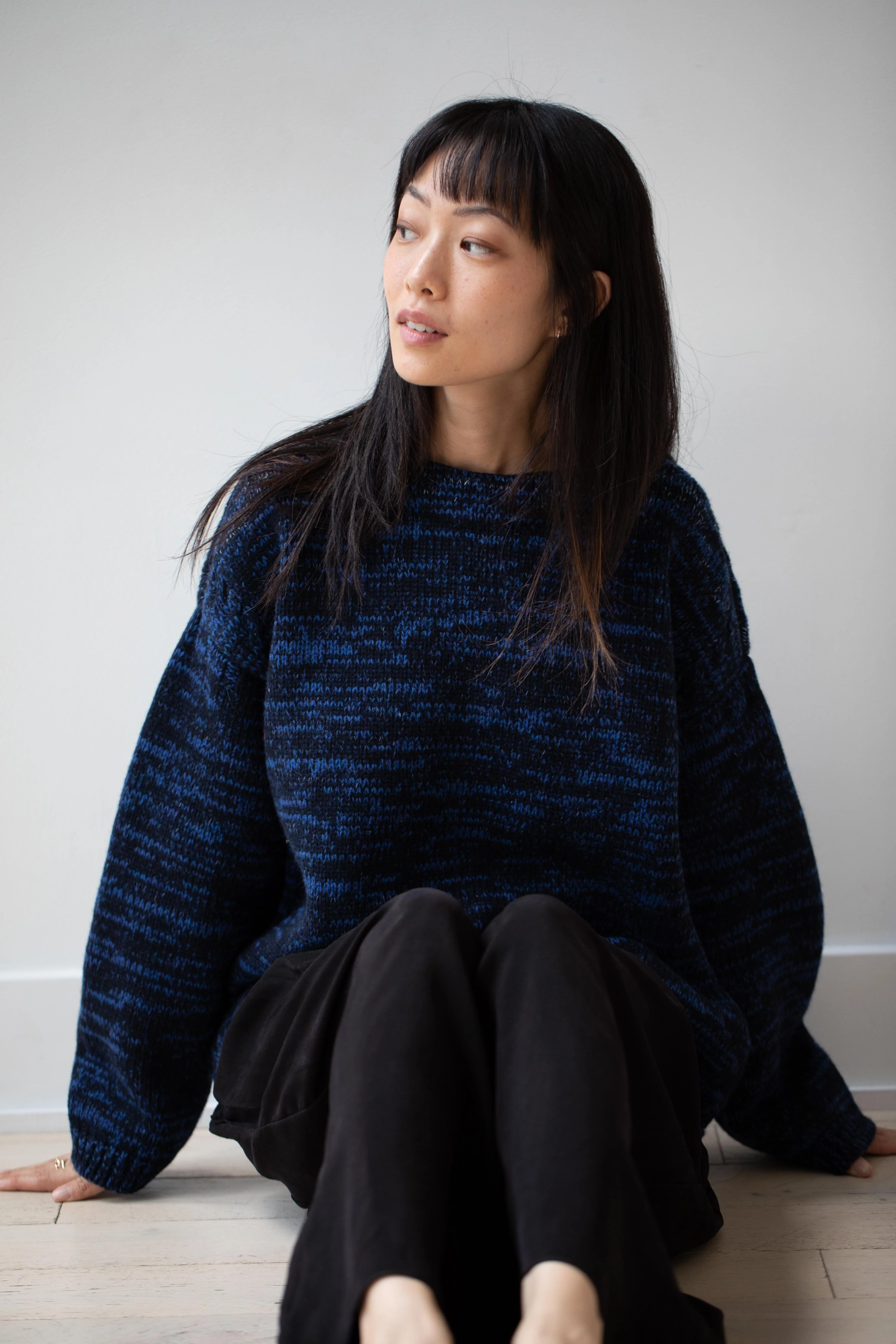 École De Curiosités | Moria Sweater Knitwear in Mazarine Melange - Image 53