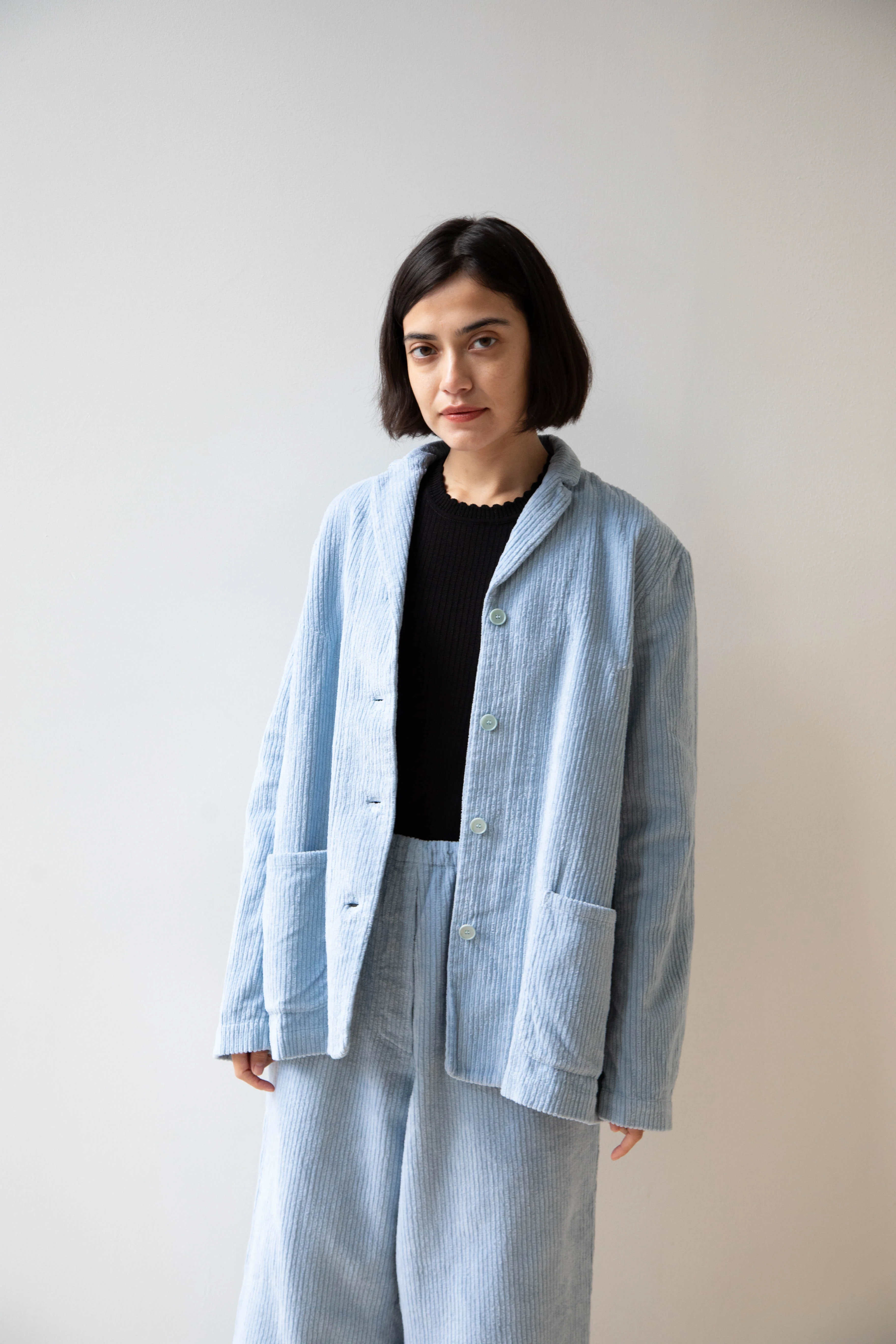 Manuelle Guibal | Wide Corduroy Jacket in Aqua - Image 3