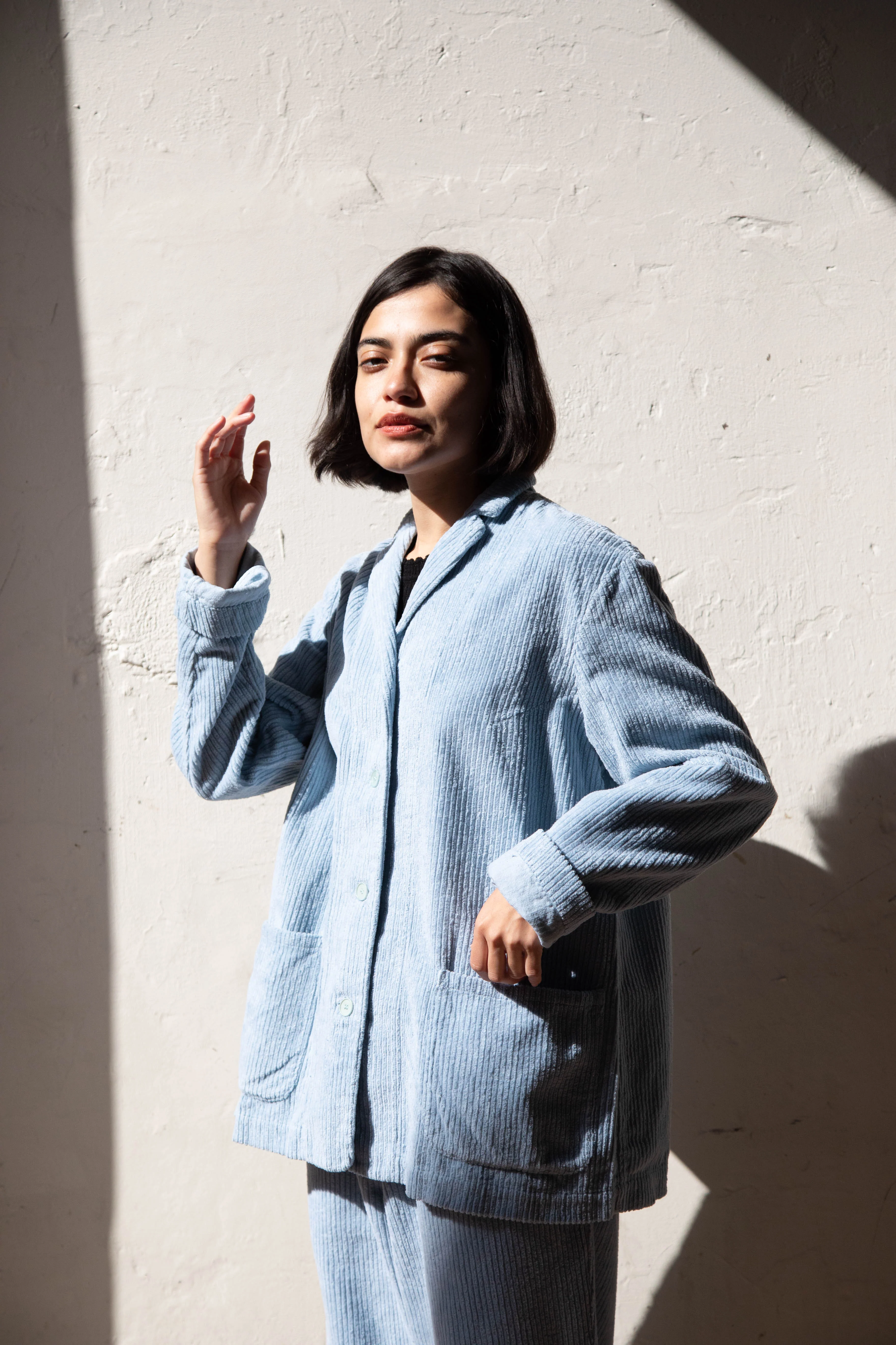 Manuelle Guibal | Wide Corduroy Jacket in Aqua - Image 39