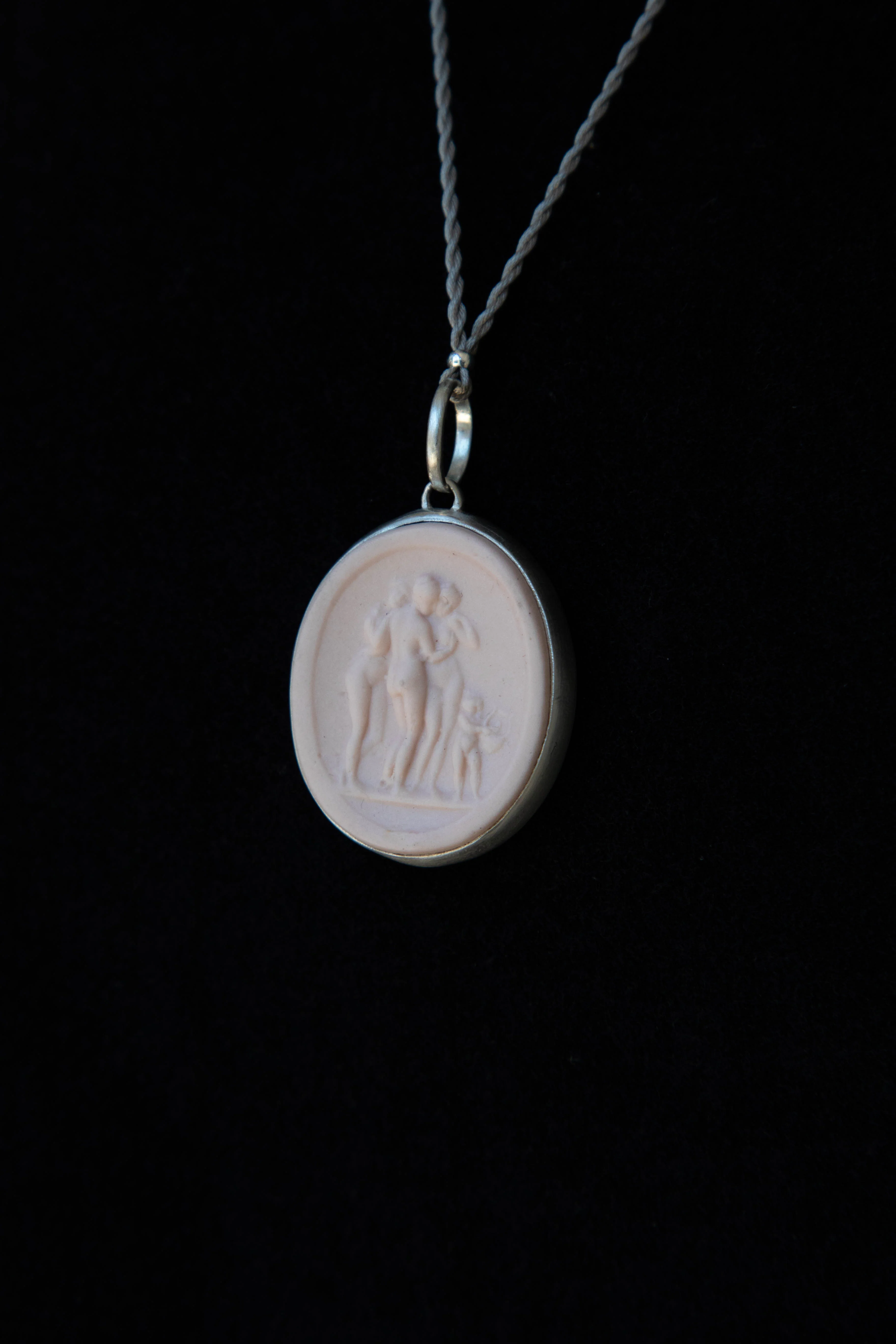 Marcie McGoldrick | Handset Cameo Necklace Three Graces in Blush - Image 3