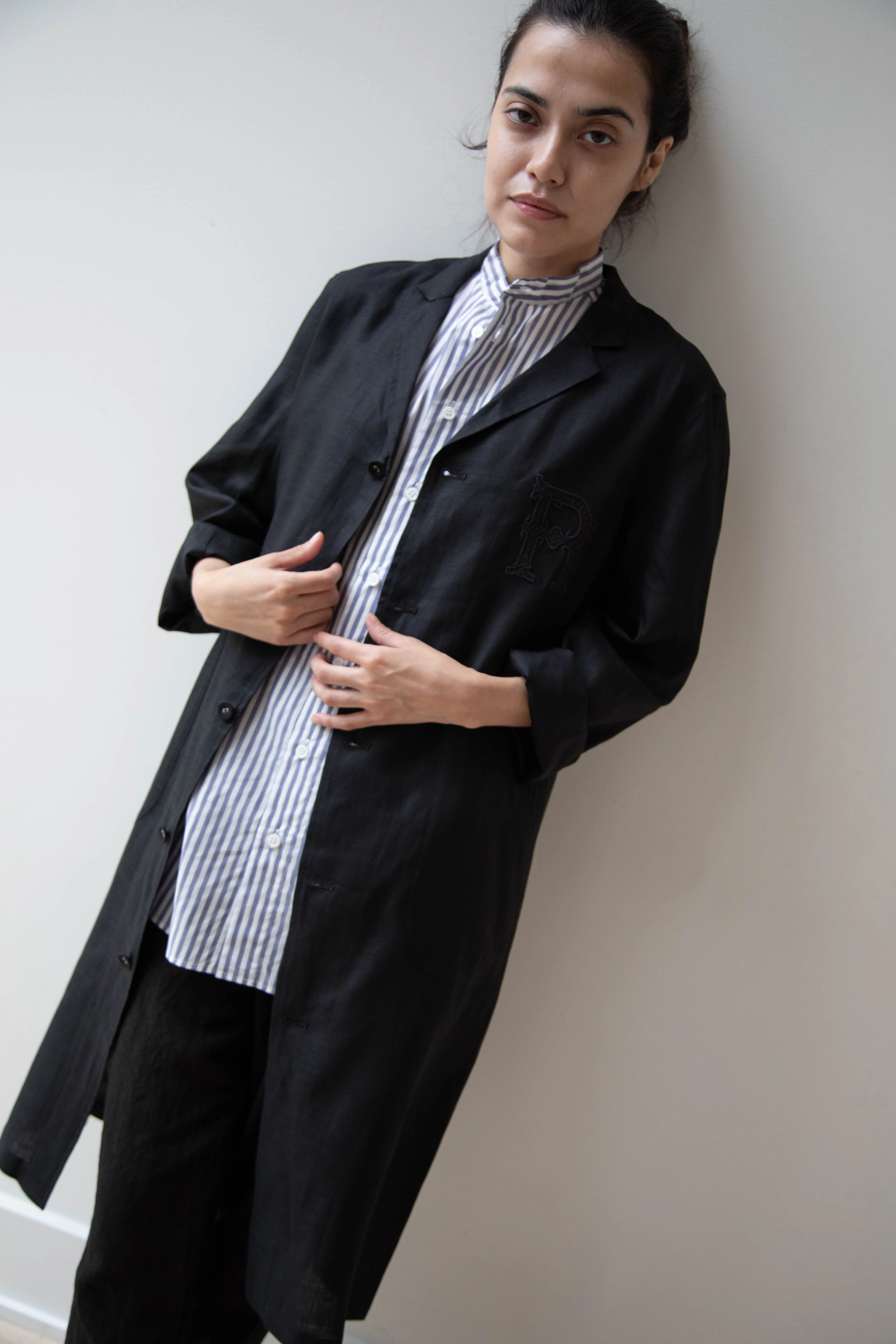 Old Man's Tailor | Embroidered Work Coat Black - Image 22
